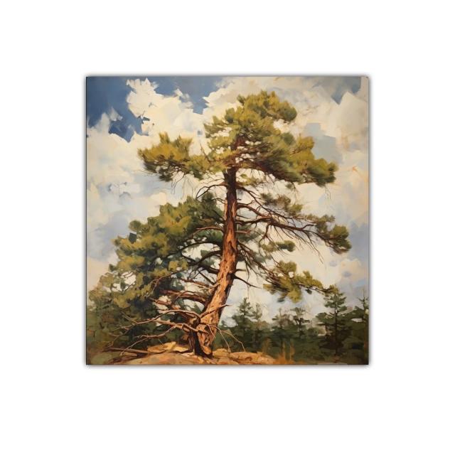 Árbol Solitario Bajo Cielo Nublado con Luz Cálida