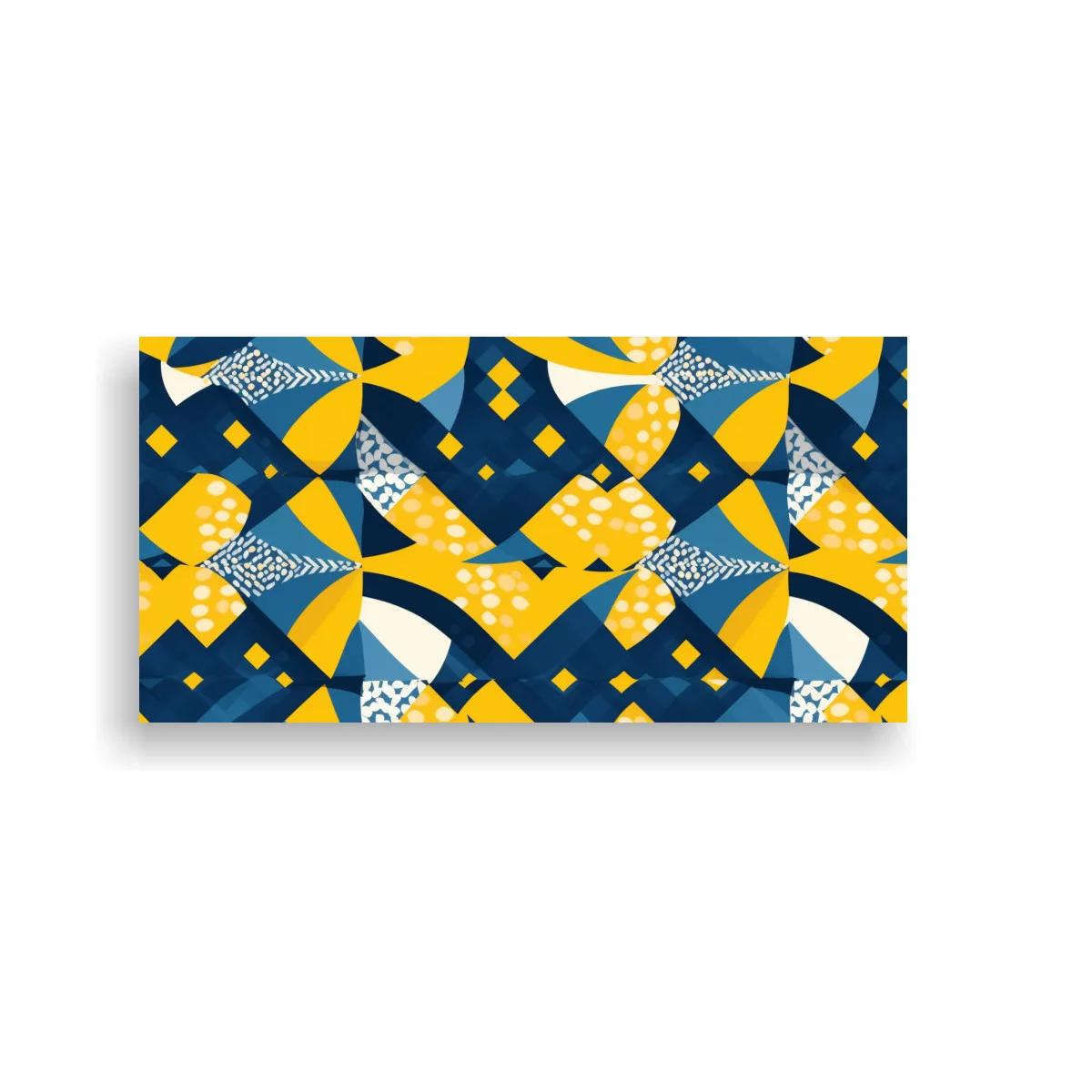 Cuadro patrón geométrico en mosaico con rombos dorados