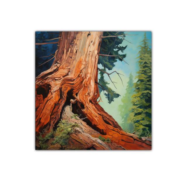 Raíces imponentes en bosque sereno con tonos cálidos