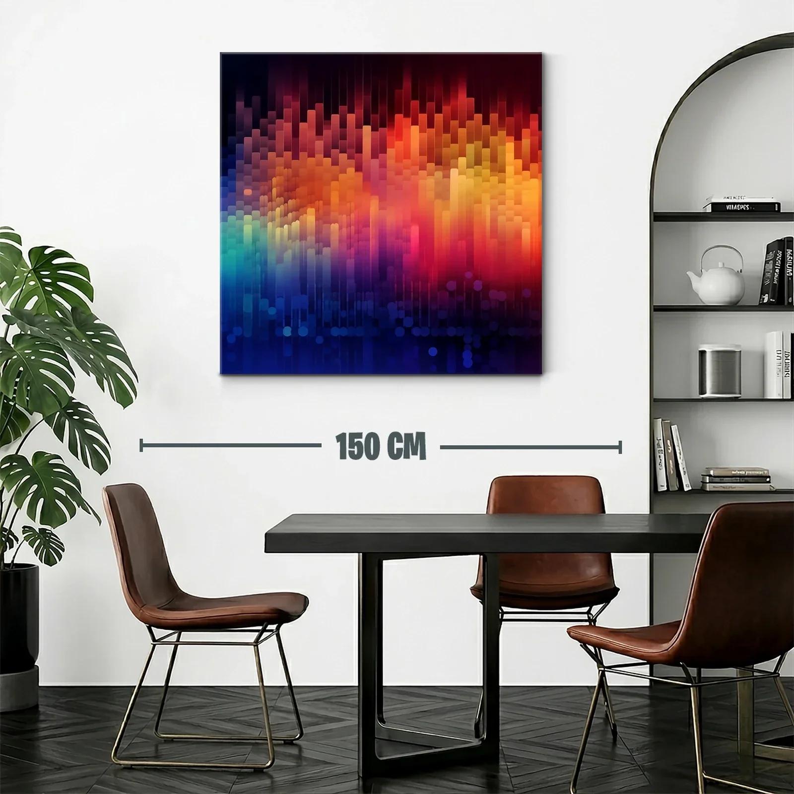 Cuadro abstracto con vibrantes tonos cálidos y fríos — miniatura 2
