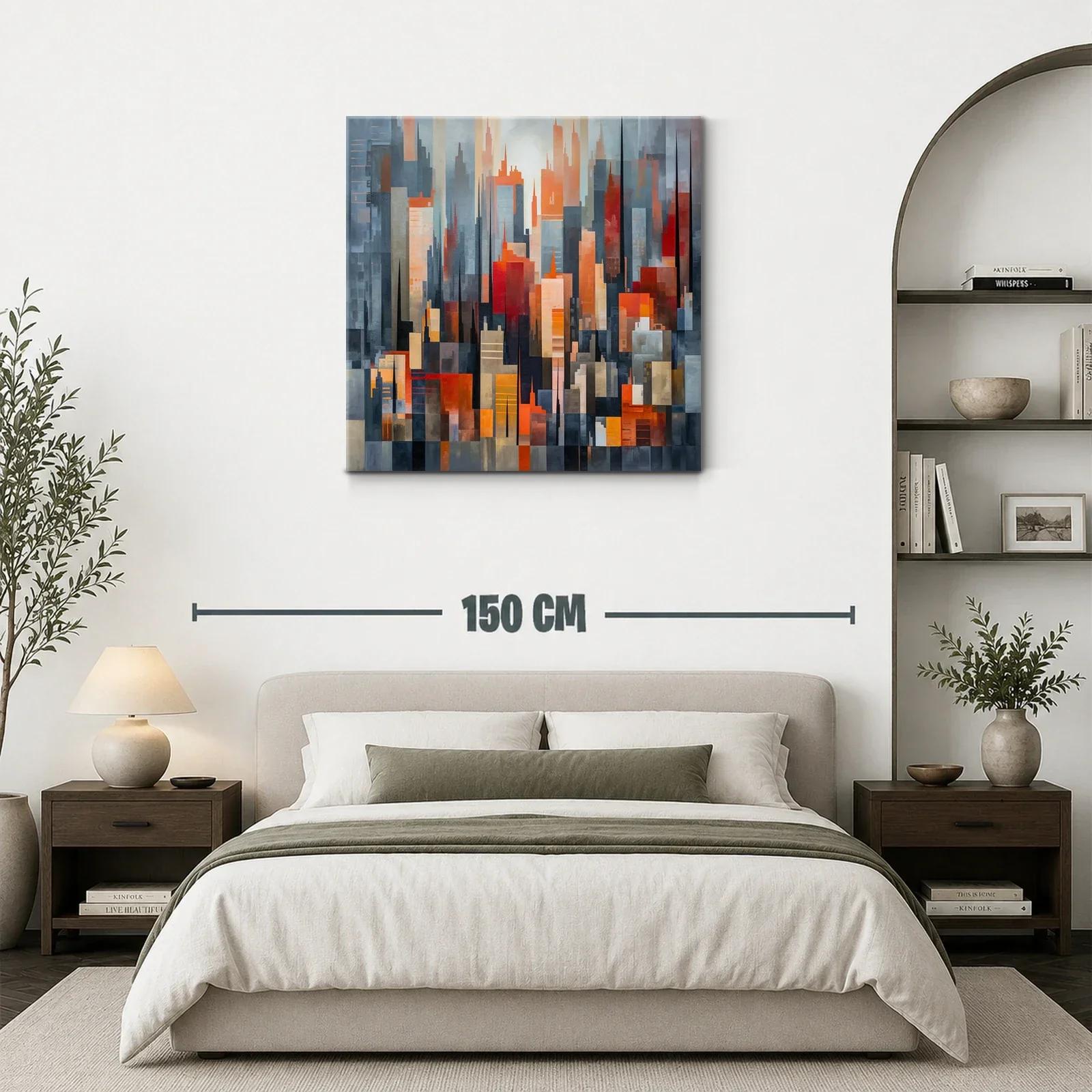 Composición abstracta de paisaje urbano con tonos cálidos — miniatura 3