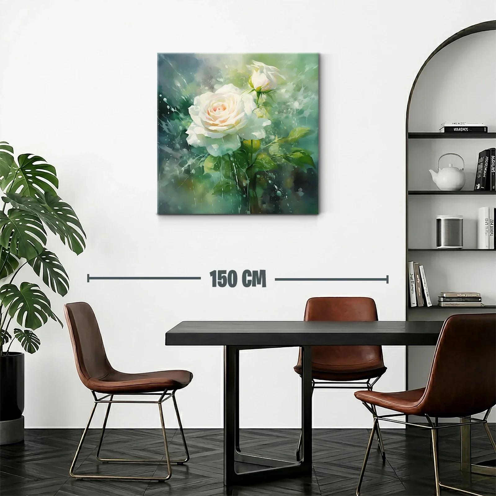 Elegancia natural de rosas blancas en tonos suaves y verdes — miniatura 2