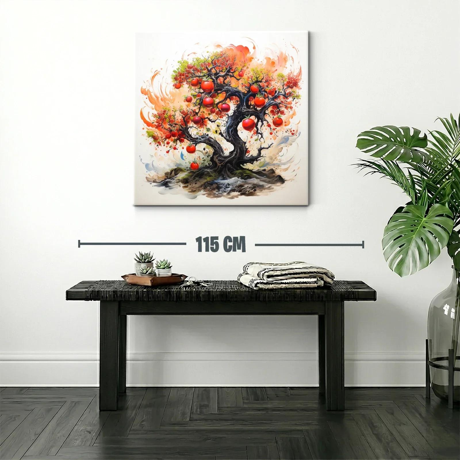 Árbol frutal vibrante con tonos cálidos y rojizos — miniatura 2
