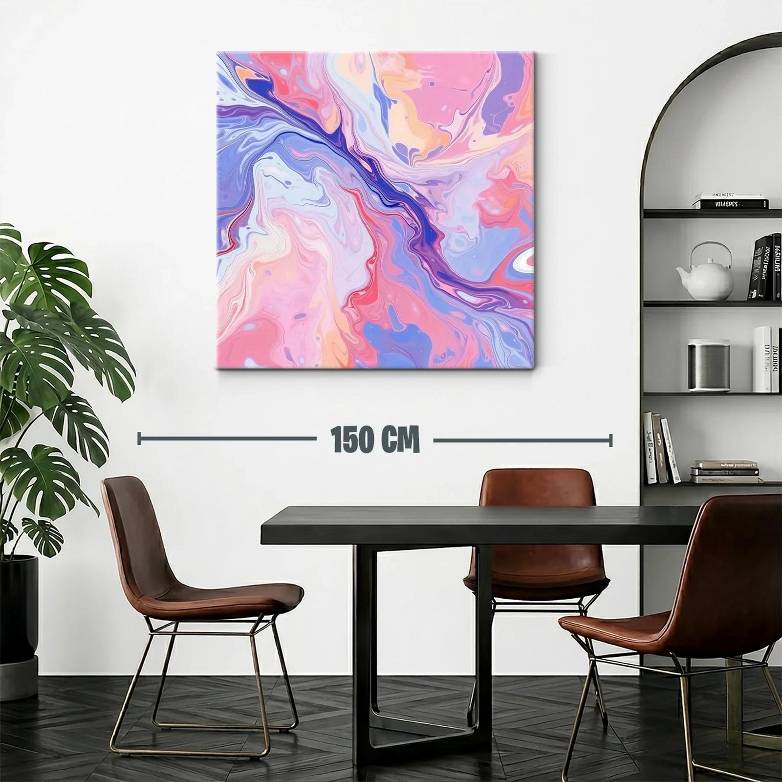 Cuadro abstracto en tonos pastel con efecto fluido — miniatura 2
