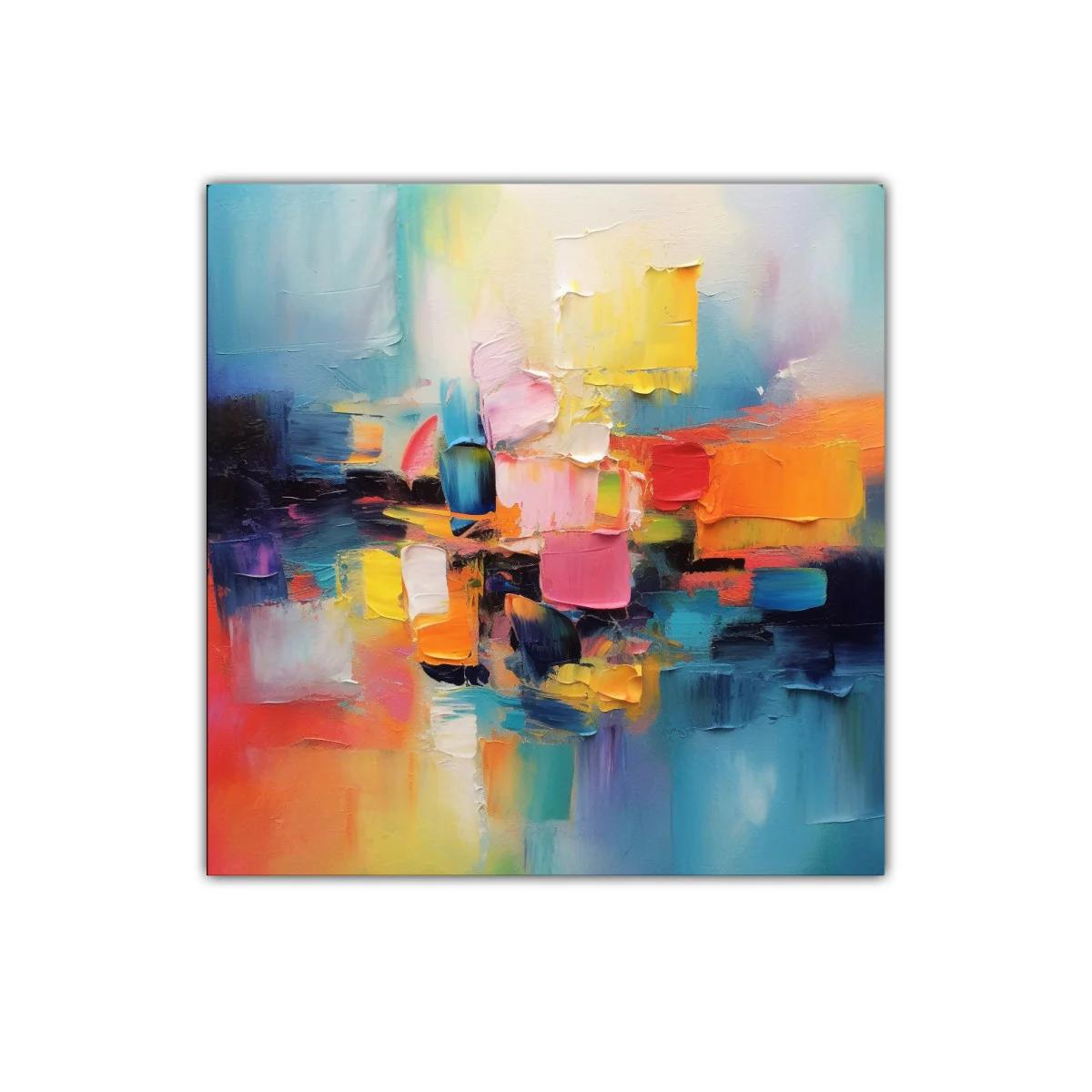 Cuadro abstracto con vibrantes bloques de color contrastante — imagen principal