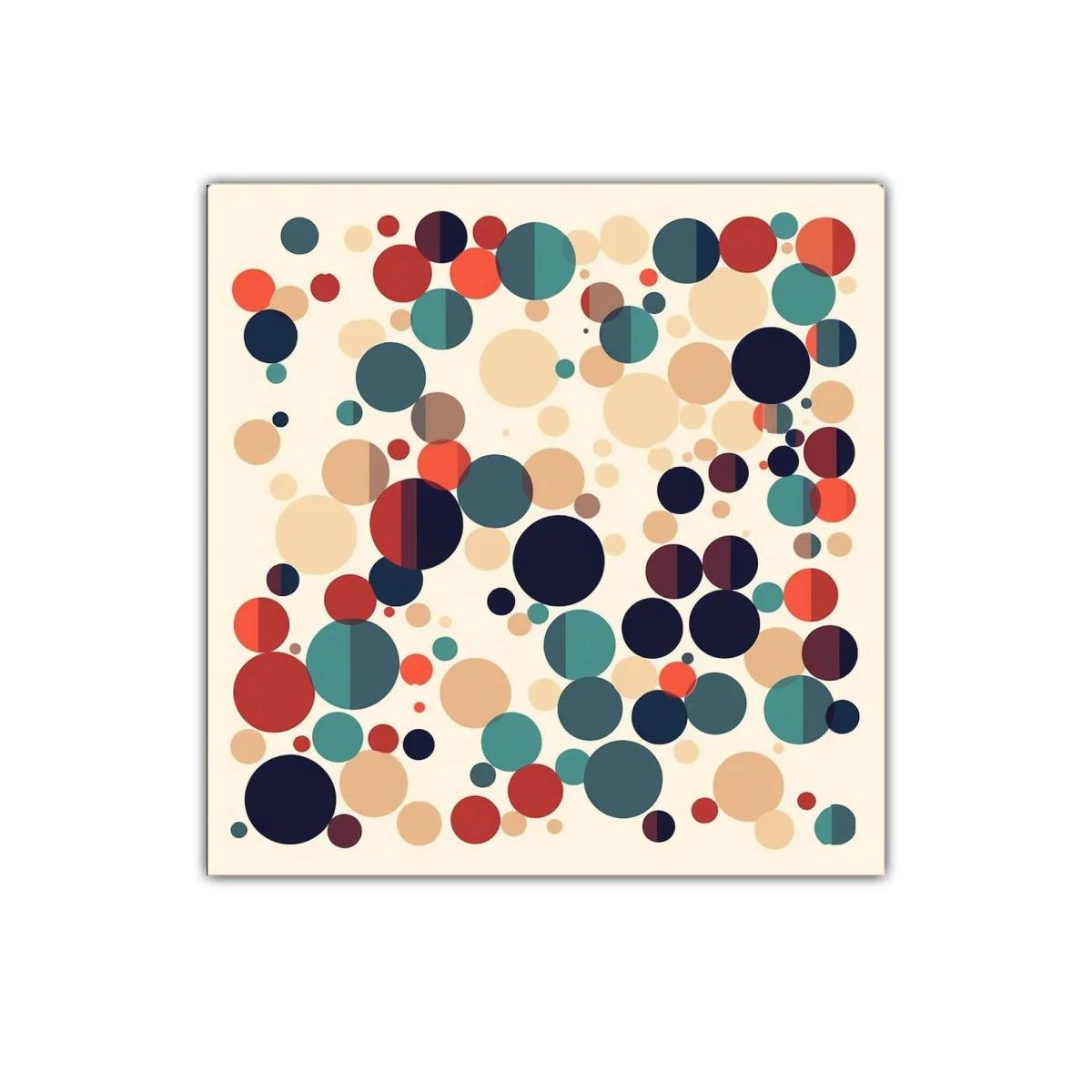 Cuadro decorativo abstracto círculos en tonos cálidos y azules — imagen principal