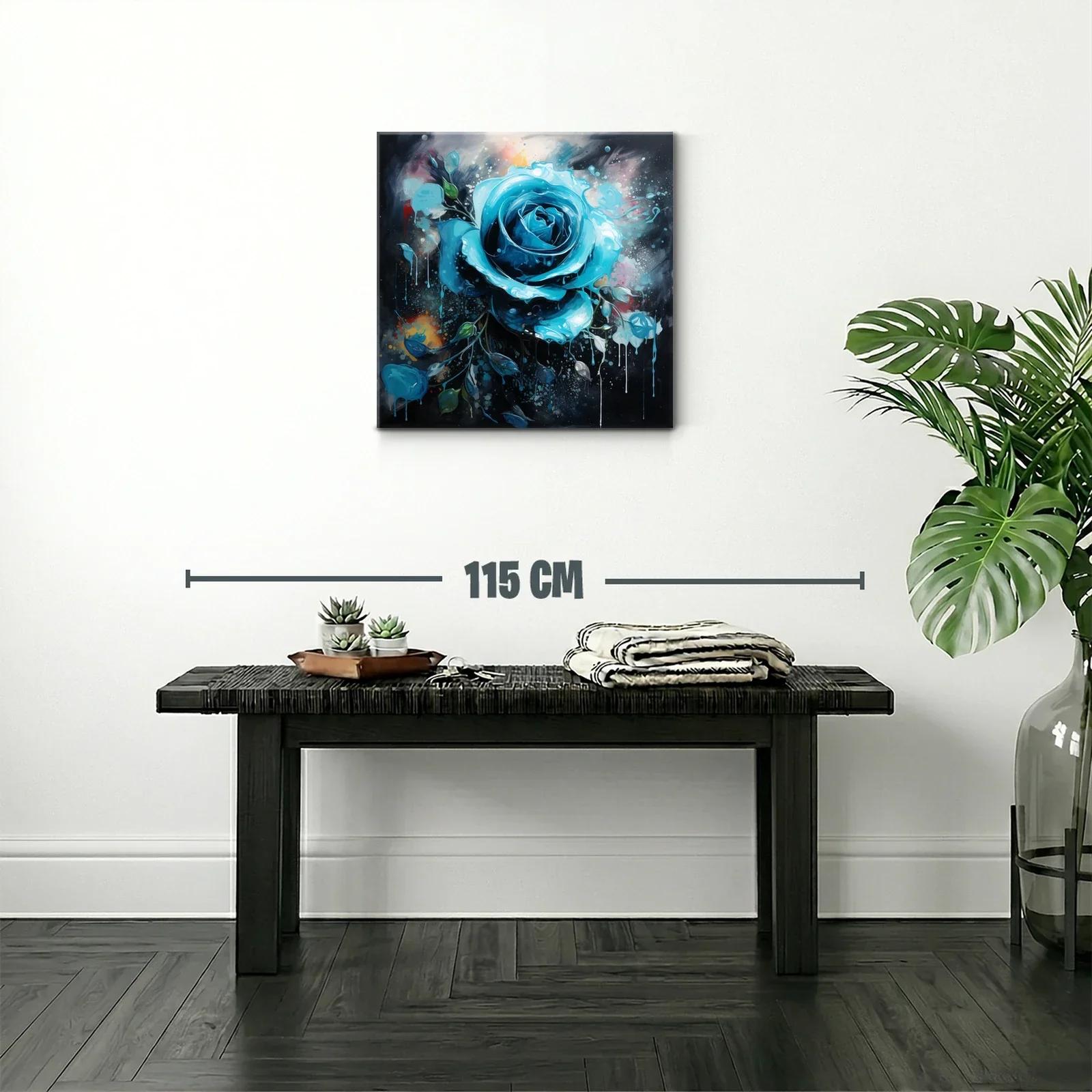 Rosa azul vibrante con efecto dripping y fondo oscuro — miniatura 2
