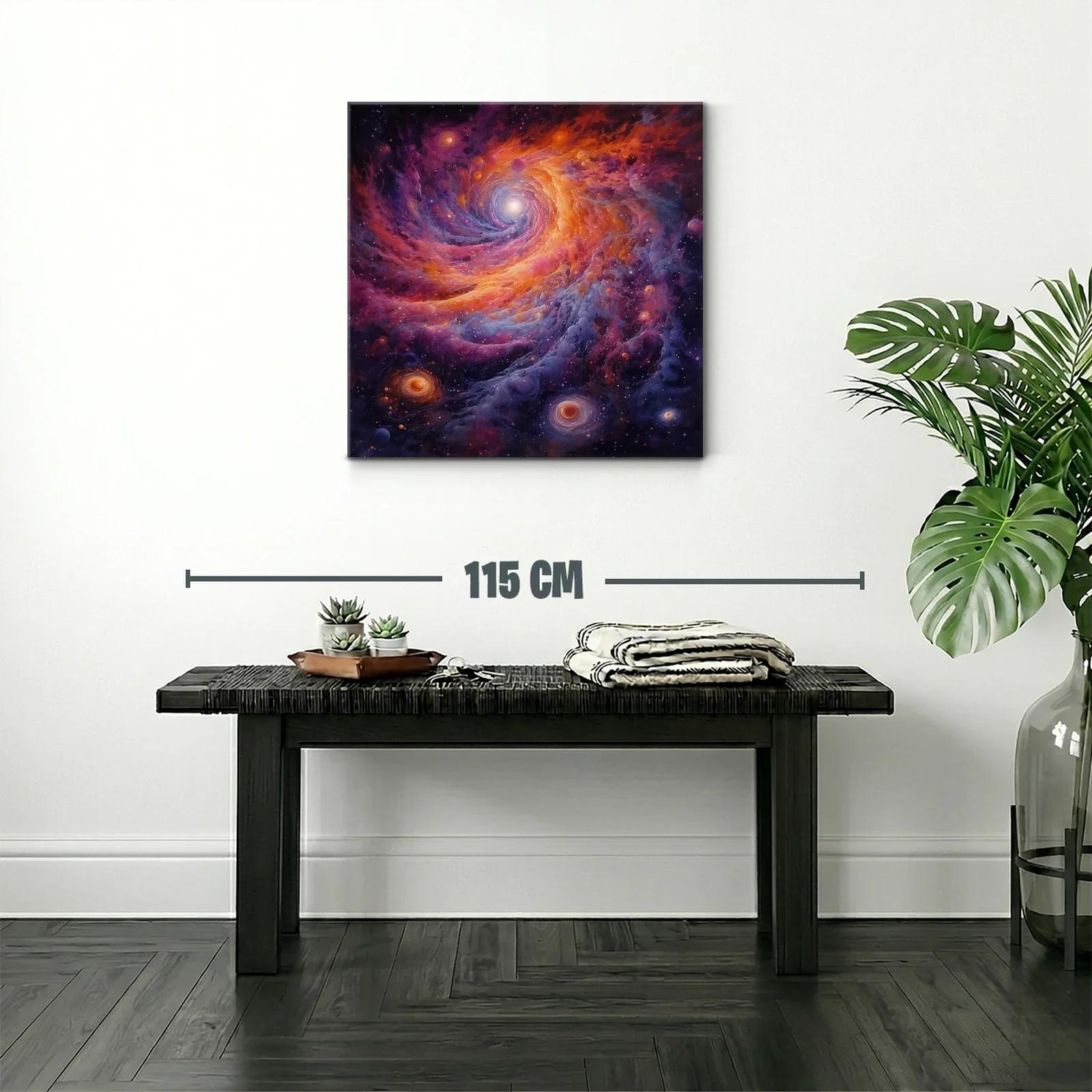 Cuadro abstracto de galaxia vibrante en espiral cósmica — miniatura 2