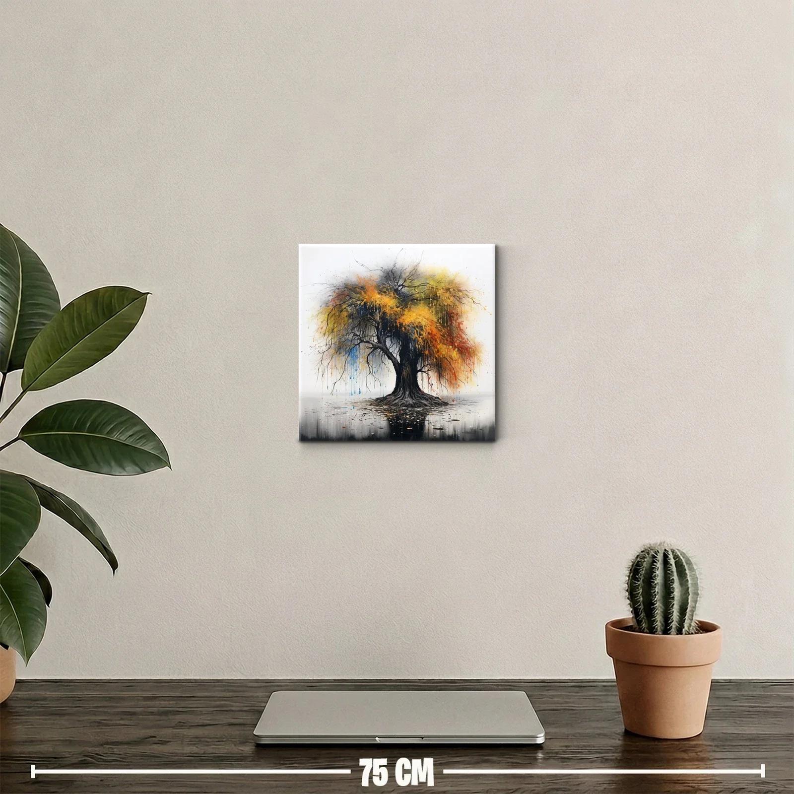 Árbol colorido con ramas dramáticas y reflejo artístico — miniatura 2
