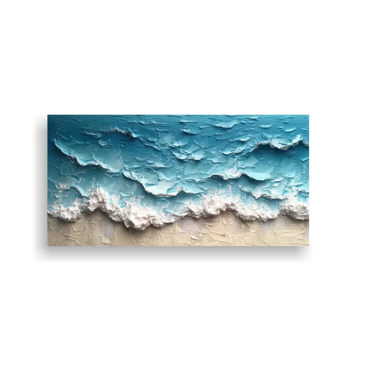 Cuadro olas del mar con textura en relieve