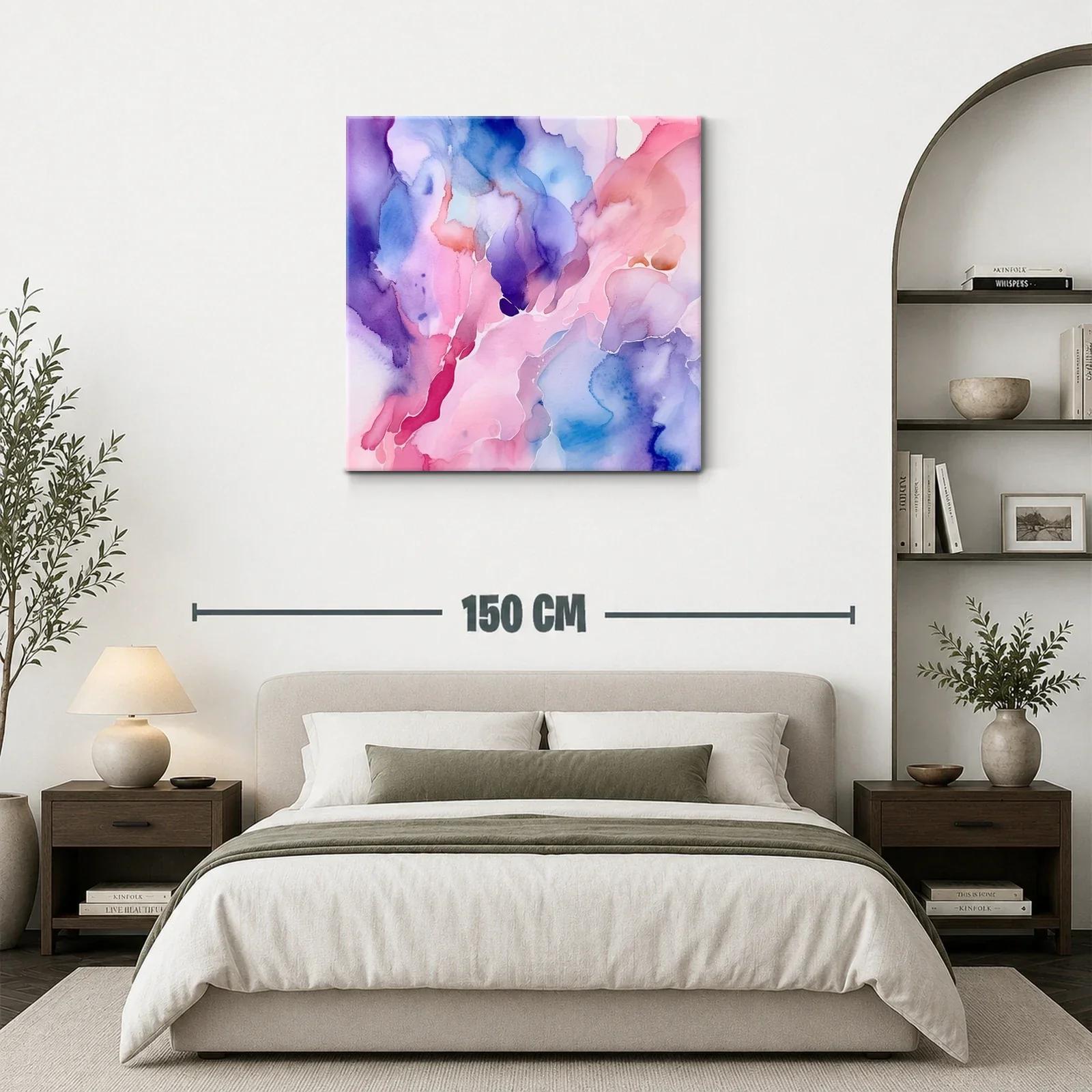 Cuadro abstracto con tonos suaves y vibrantes — miniatura 3