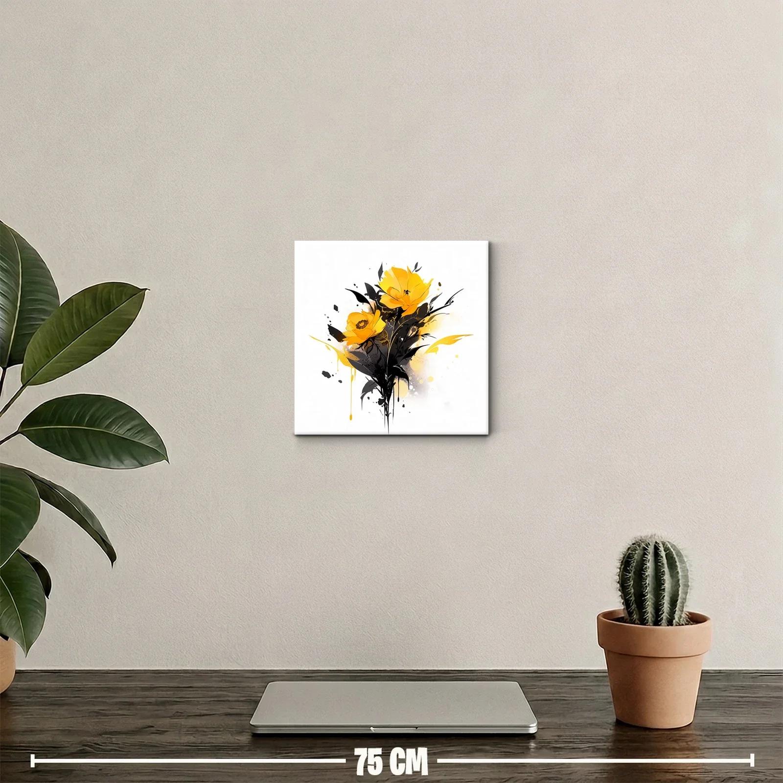 Flores amarillas con contrastes oscuros y estilo moderno — miniatura 2