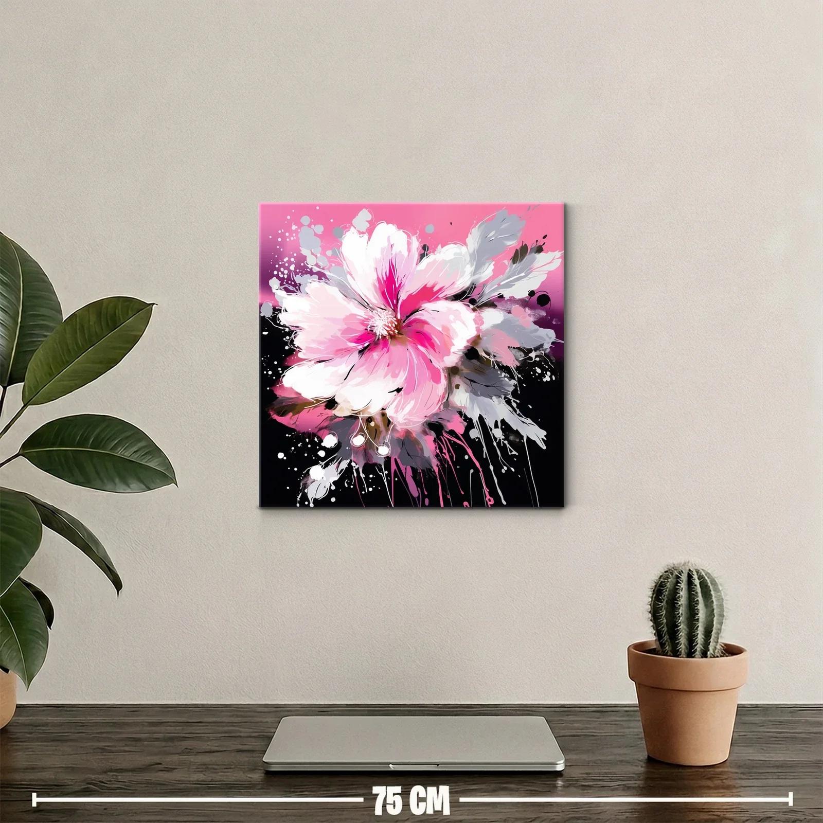 Flor vibrante en tonos fucsia y gris sobre fondo oscuro — miniatura 2