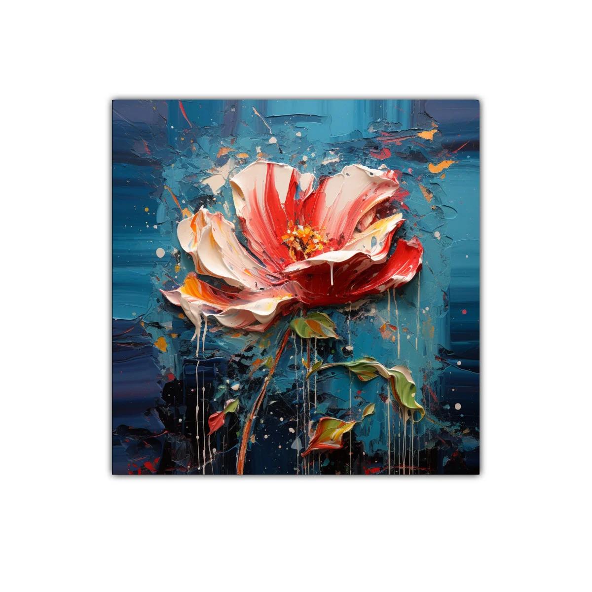 Flor vibrante en tonos rojos y azules para decorar — imagen principal