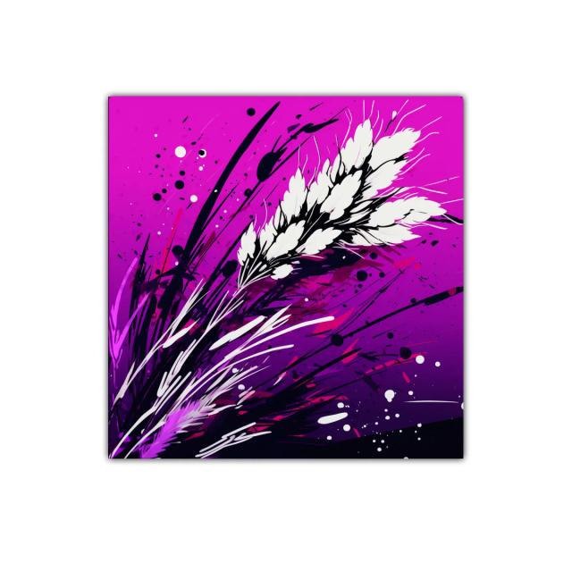 Cuadro decorativo con ramo abstracto en tonos morados