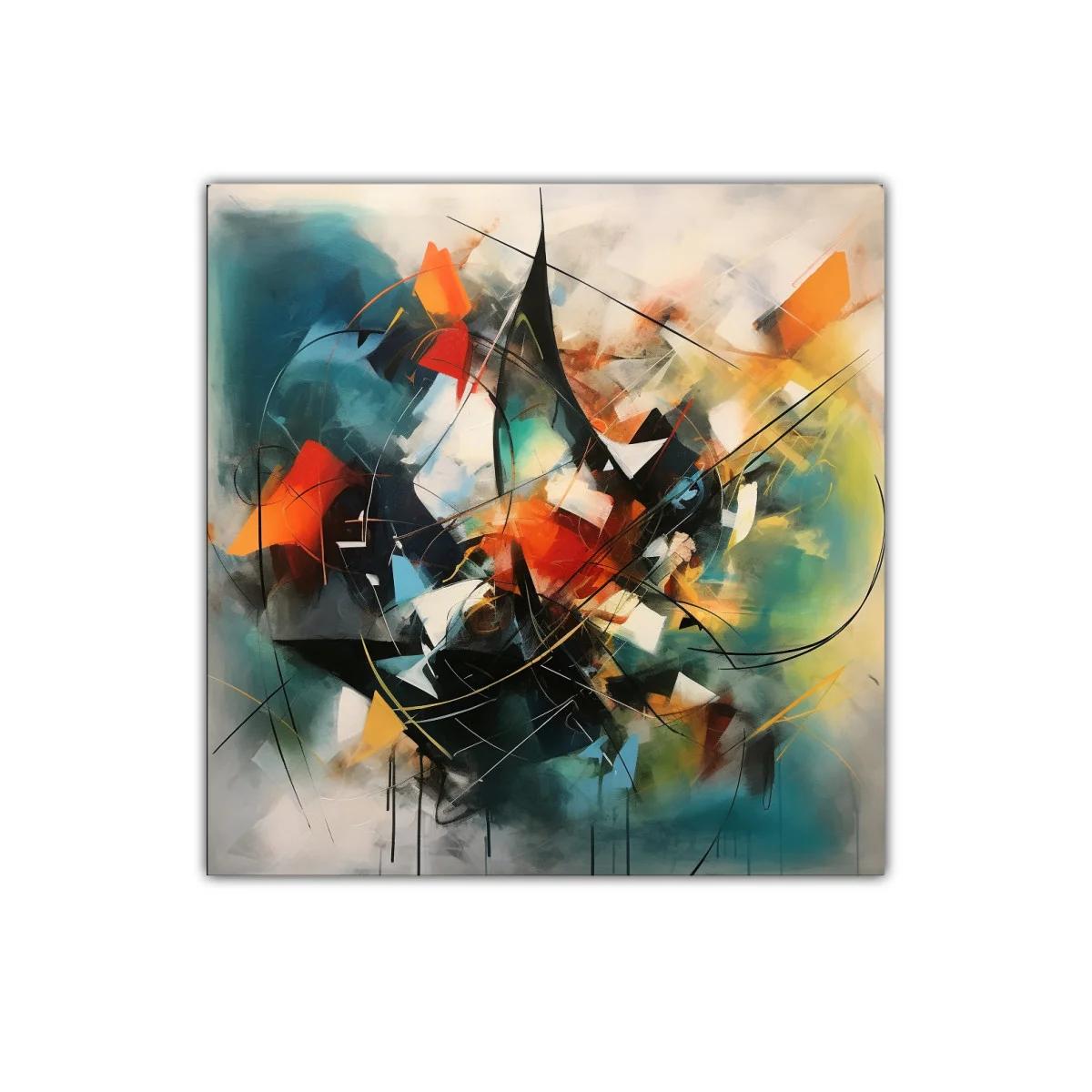 Cuadro abstracto con explosión de colores vibrantes — imagen principal