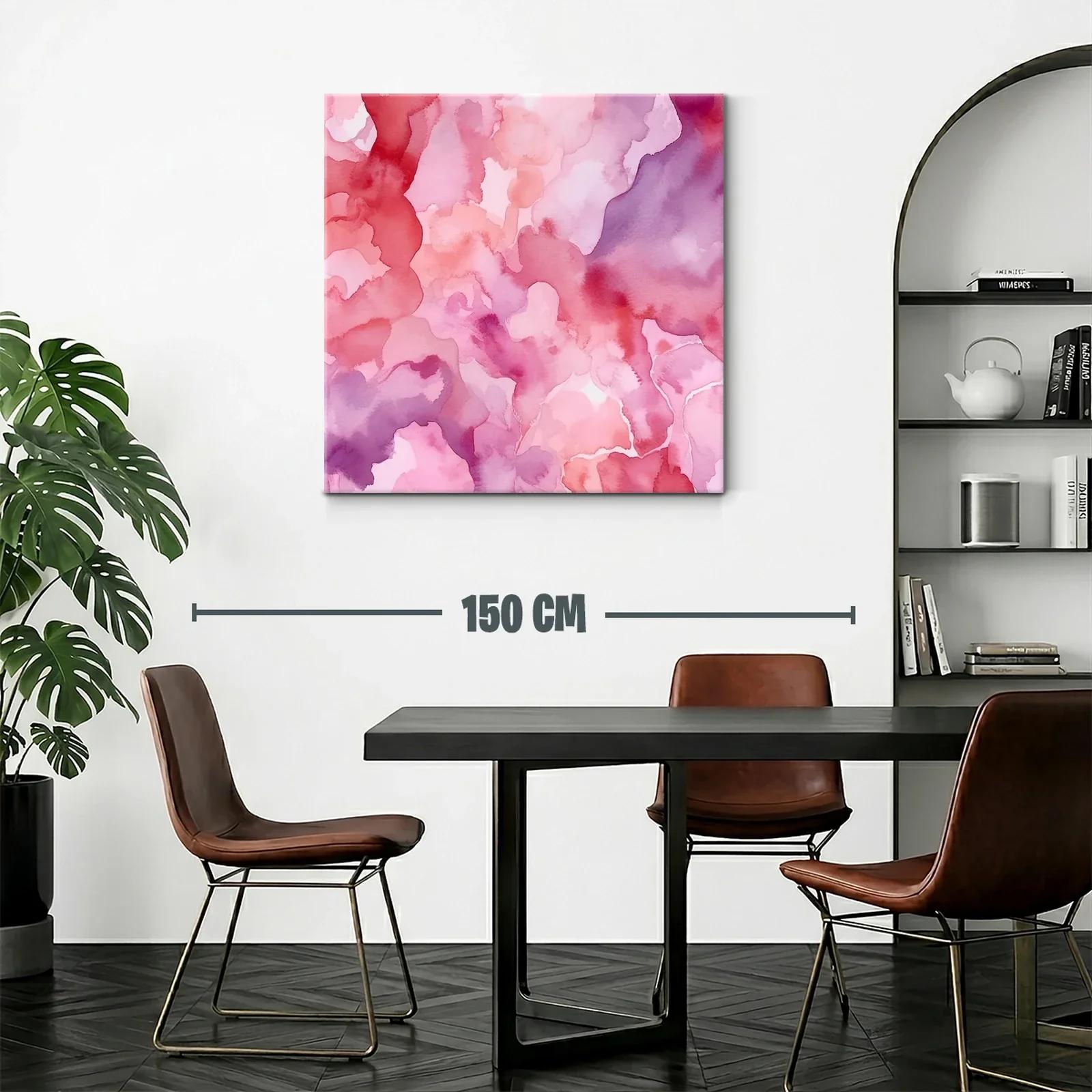 Cuadro abstracto en tonos rosa y púrpura confluencias suaves — miniatura 2