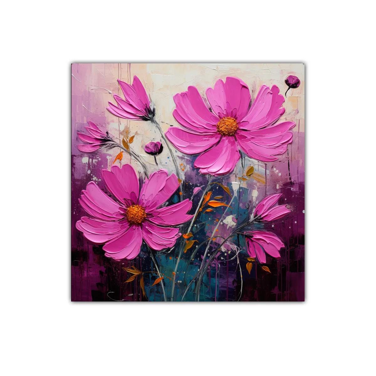 Flores vibrantes en tonos fucsia y morado