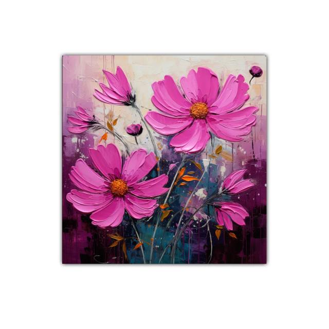 Flores vibrantes en tonos fucsia y morado