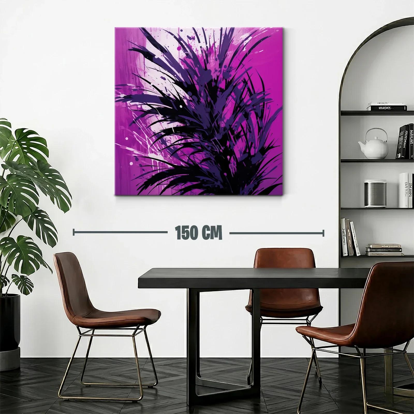 Cuadro abstracto con explosión de tonos morados y negros — miniatura 2