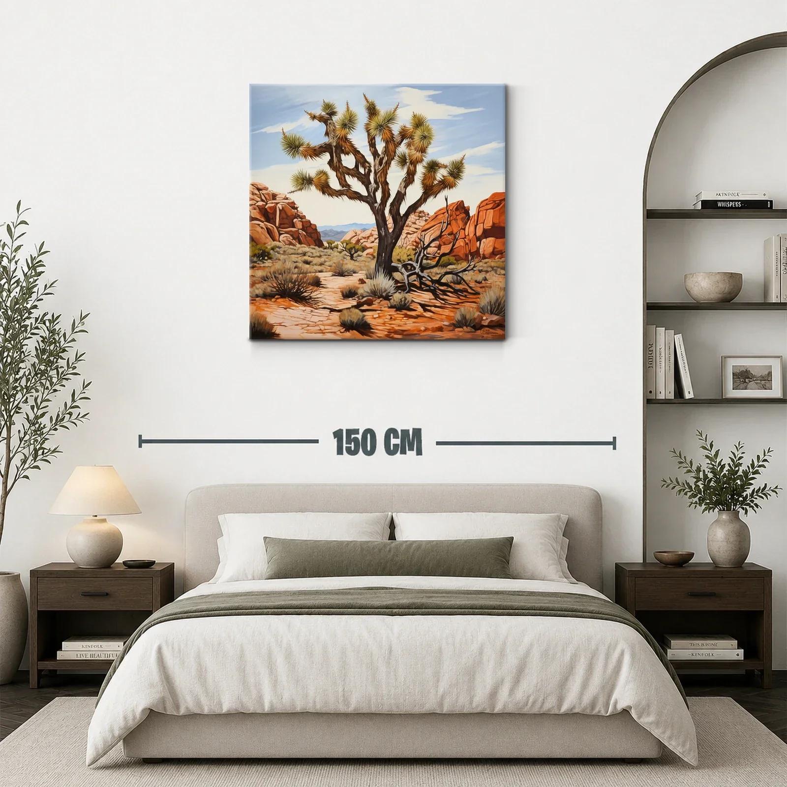 Paisaje árido con árbol solitario y rocas rojizas — miniatura 3