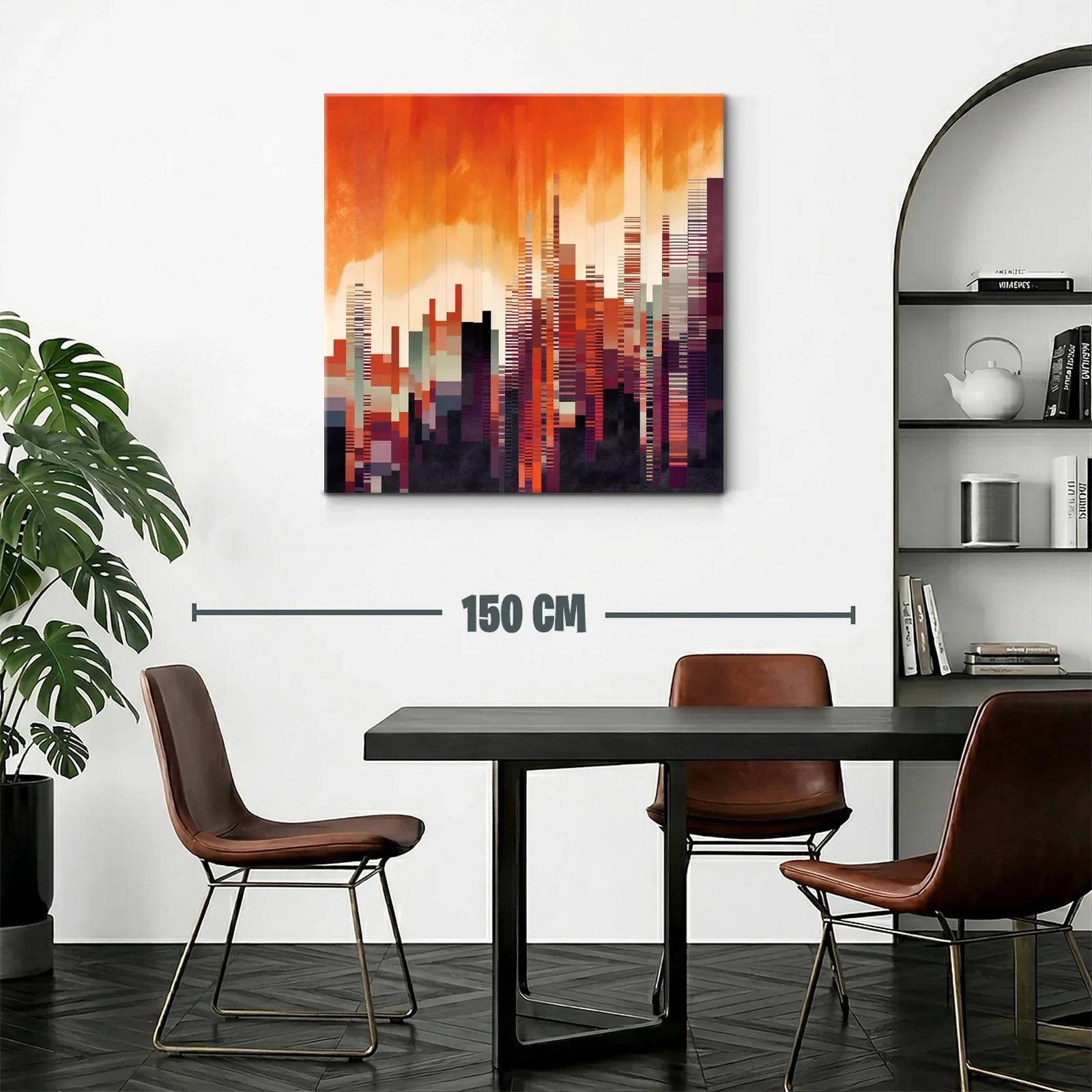 Ciudad abstracta al atardecer vibrante y geométrica — miniatura 2