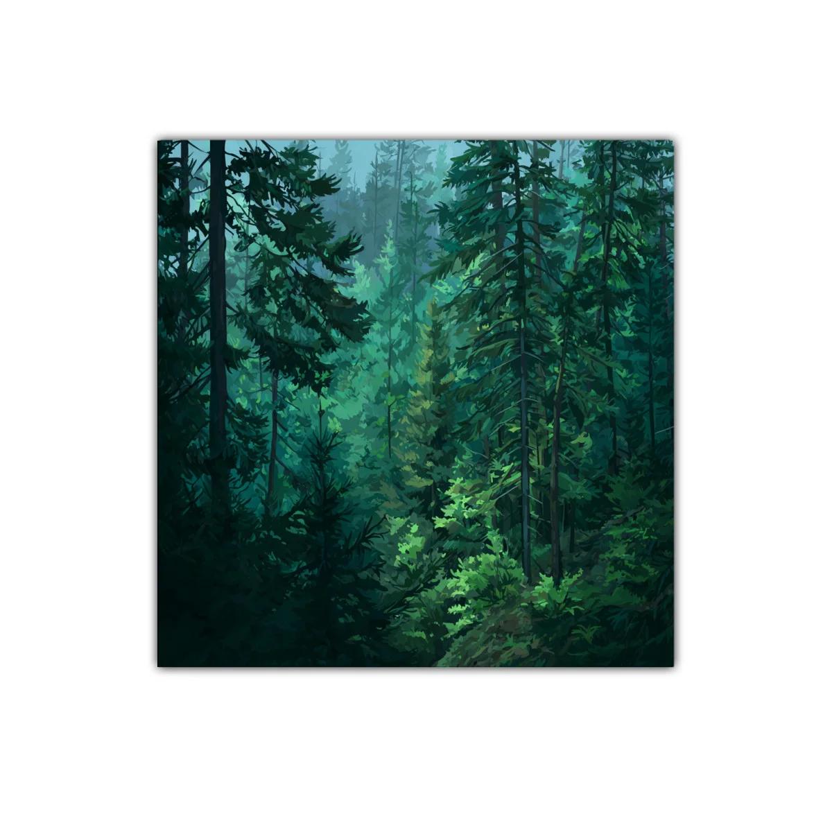 Bosque frondoso en tonos verdes y azules concentrados — imagen principal