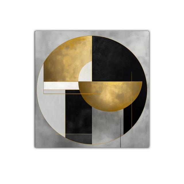 Composición geométrica en tonos dorados y negros