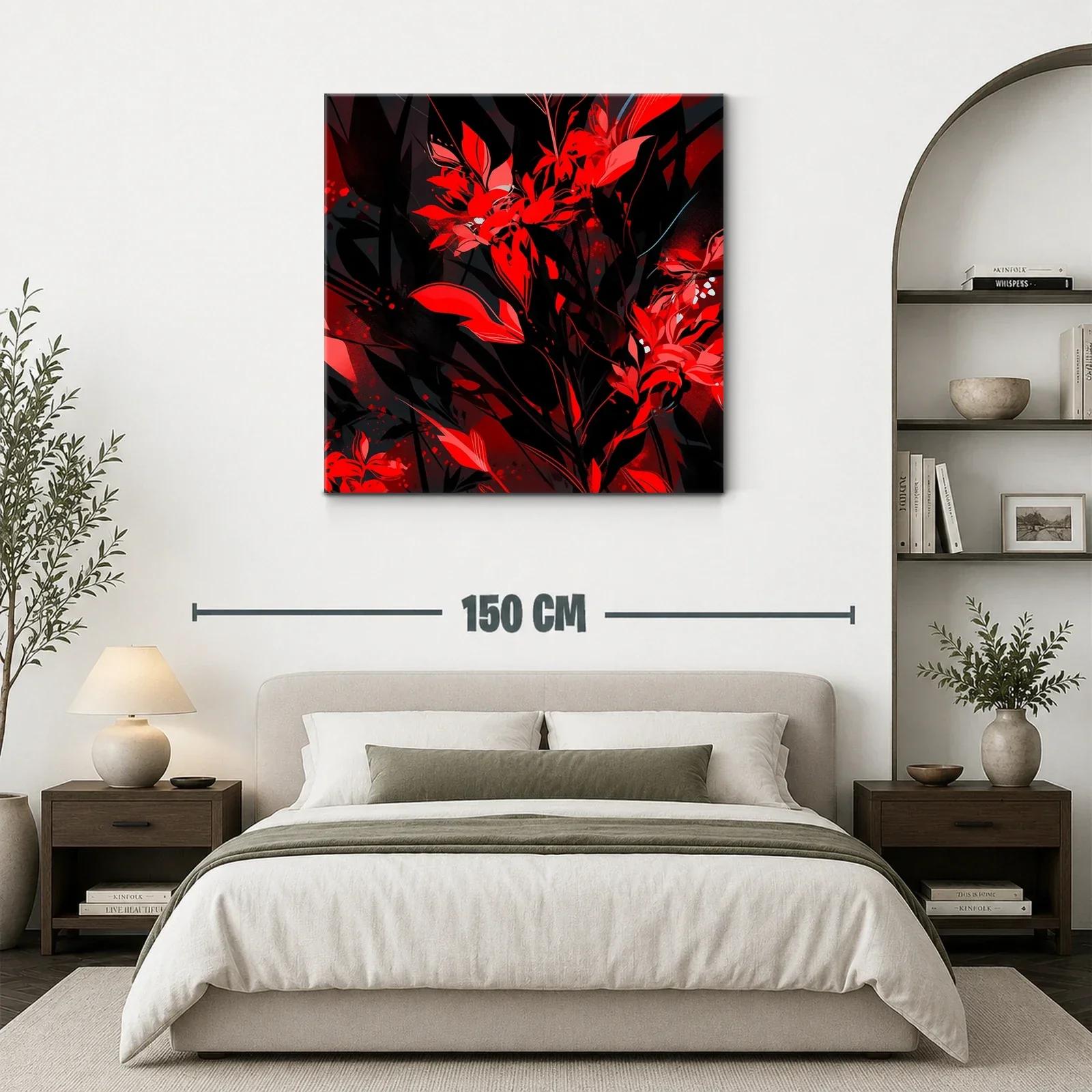 Explosión de Flores Rojas en Contraste Oscuro — miniatura 3