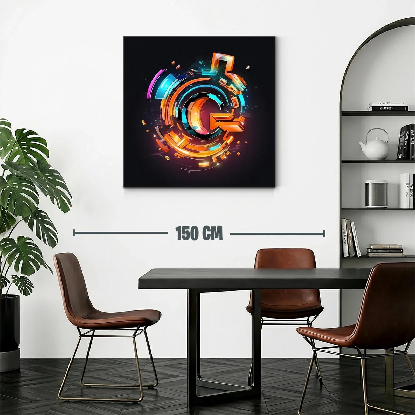 Composición abstracta dinámica en tonos cálidos y fríos vivos — miniatura 2