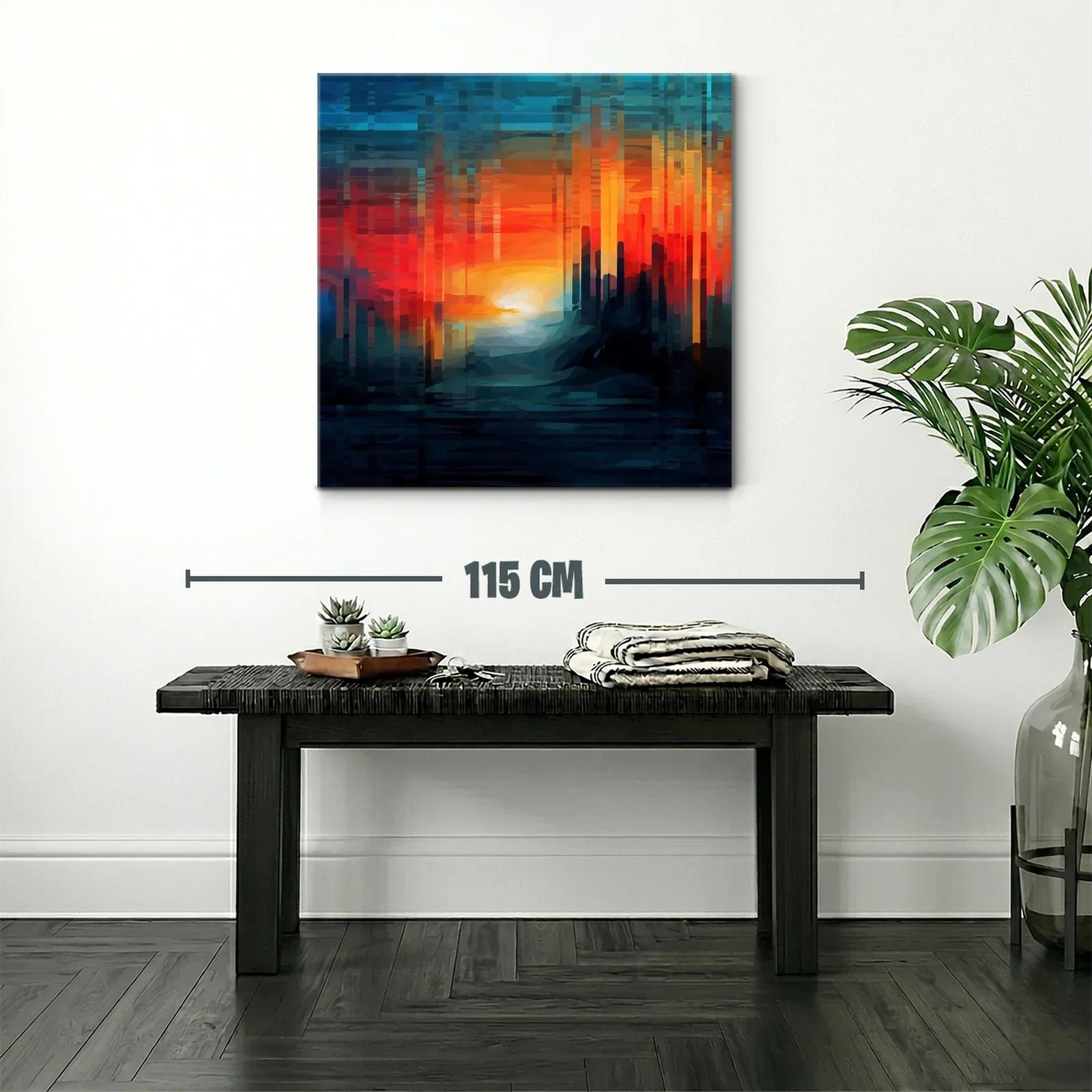 Atardecer abstracto con tonos cálidos y fríos vibrantes — miniatura 2