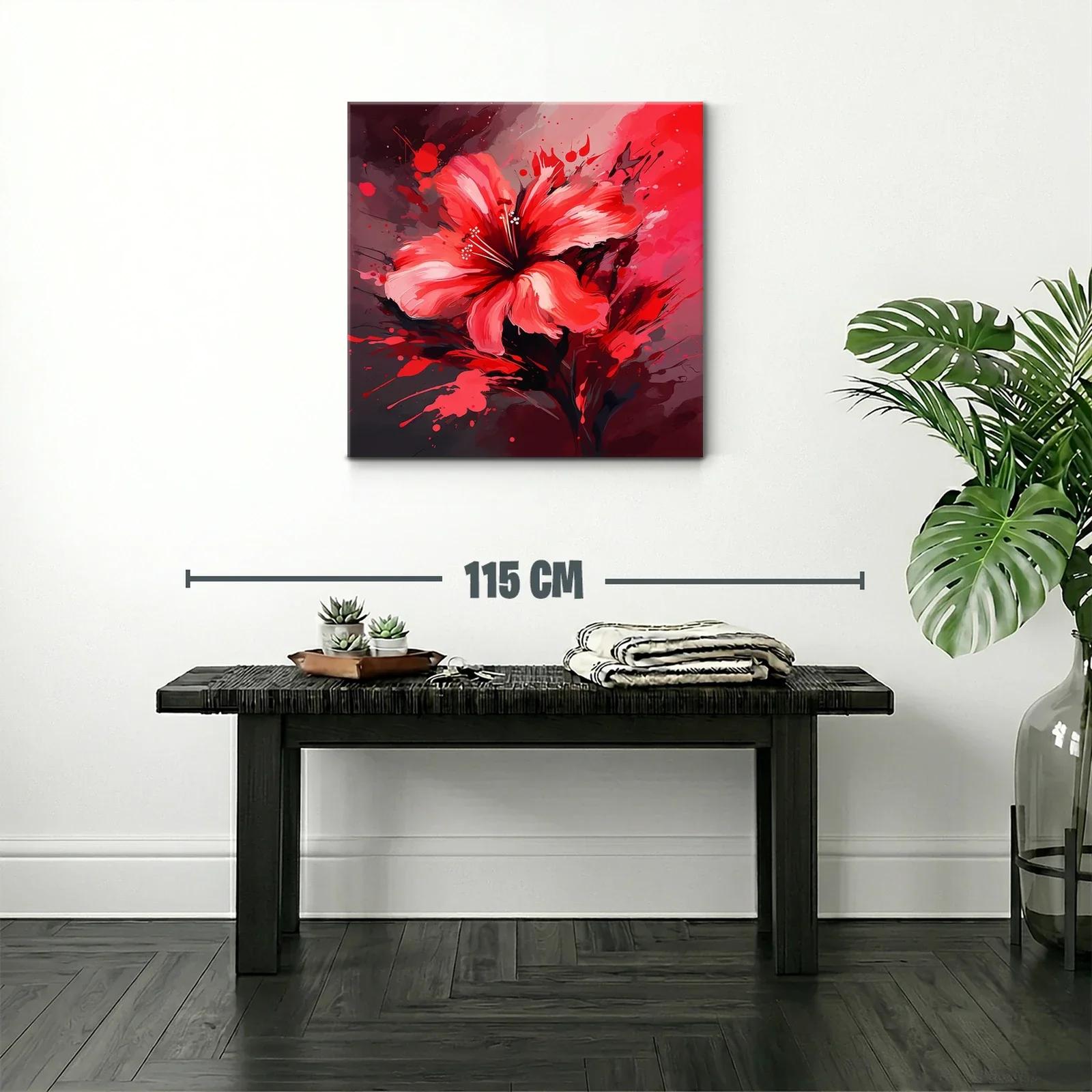 Flor vibrante en tonos rojos y negros vivo — miniatura 2