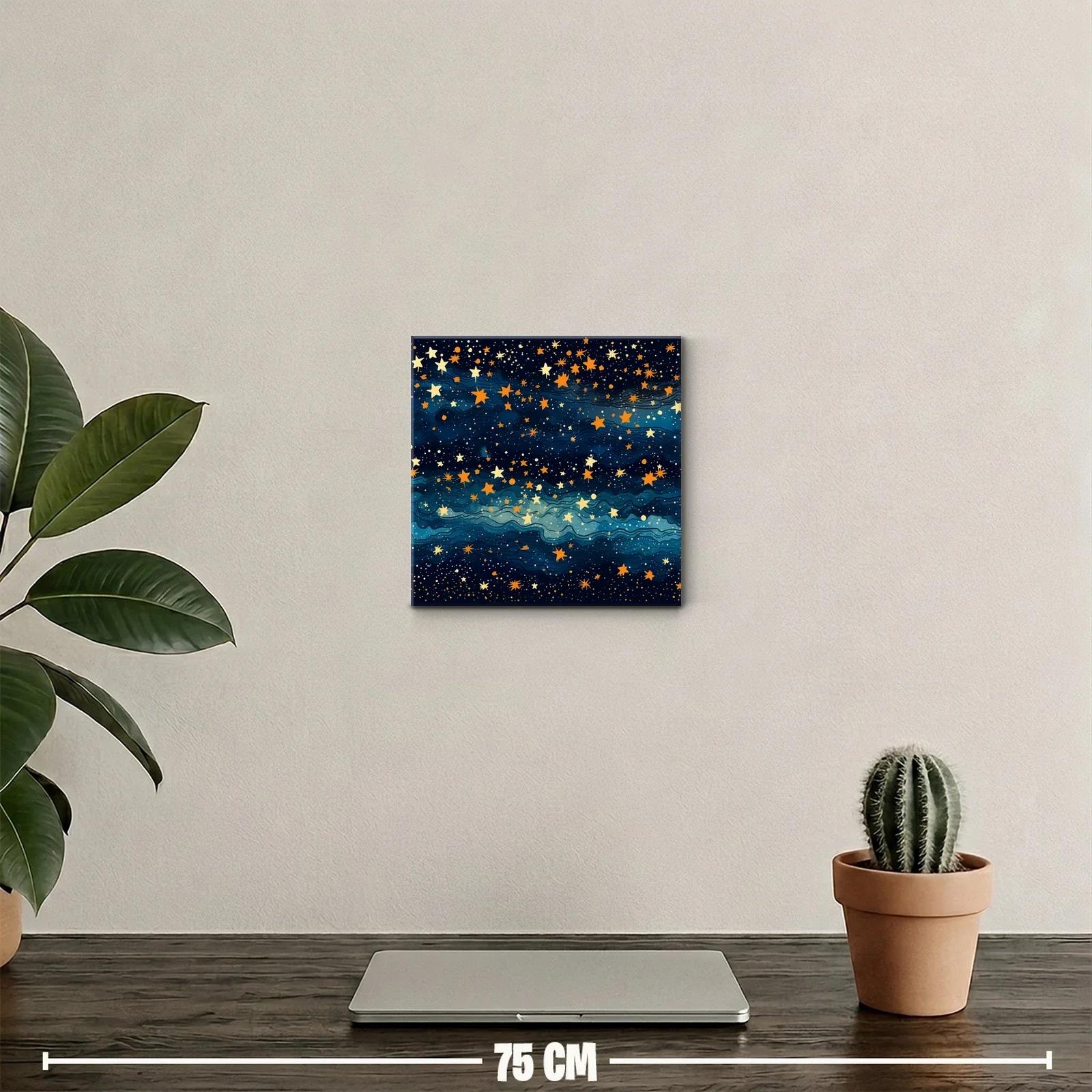 Cielo estrellado con tonos dorados y azul profundo — miniatura 2