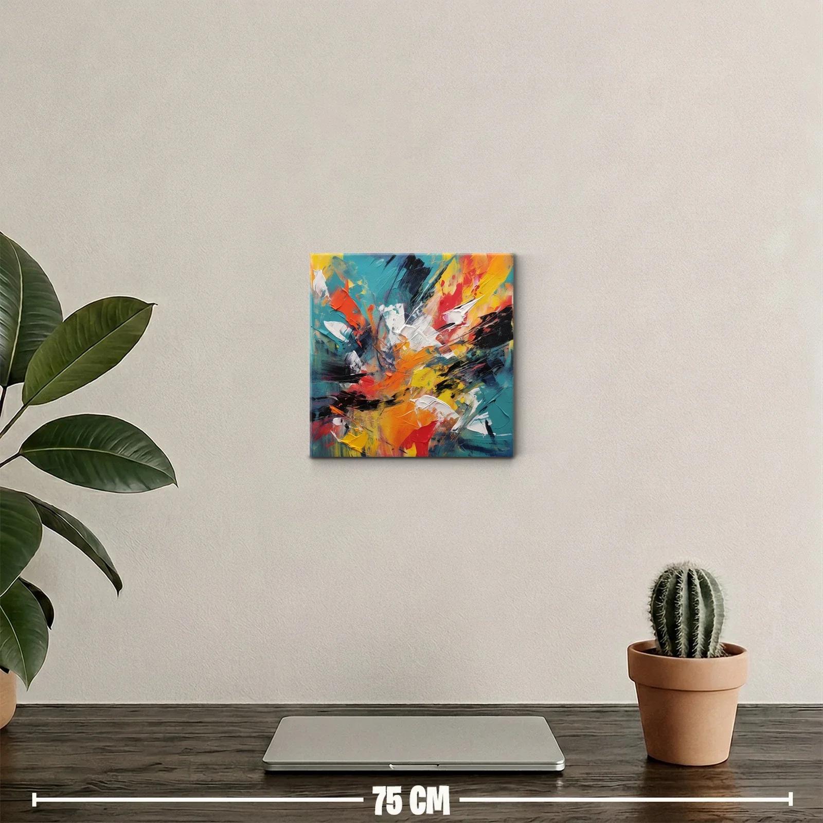 Cuadro abstracto con explosión de colores vibrantes — miniatura 2