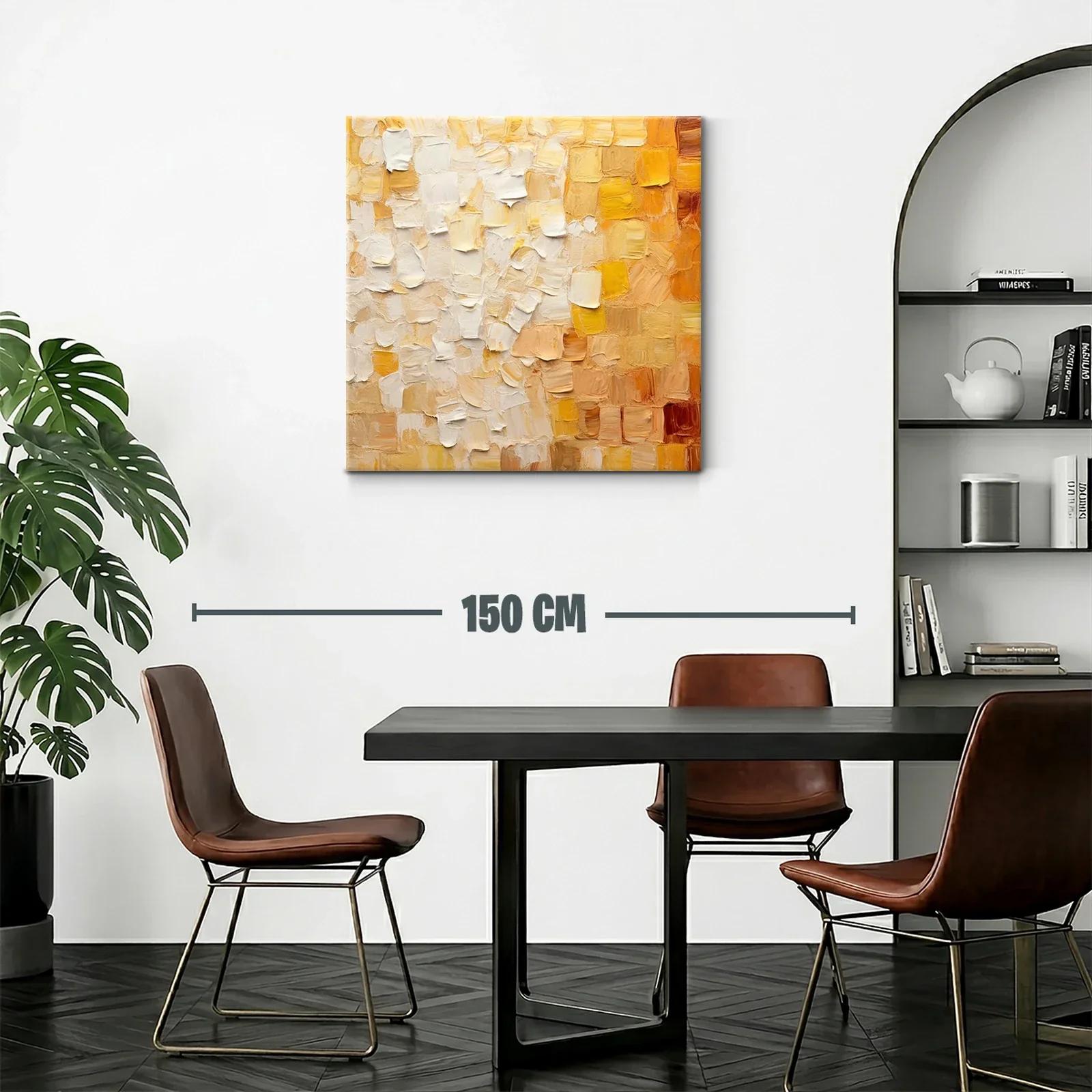 Cuadro abstracto tonos cálidos para ambiente acogedor — miniatura 2