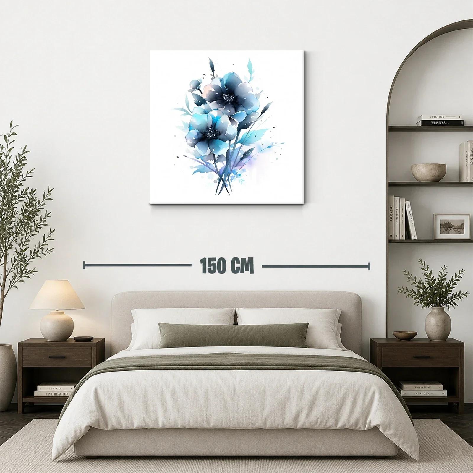Flores en tonos azules y grises con estilo delicado y suave — miniatura 3