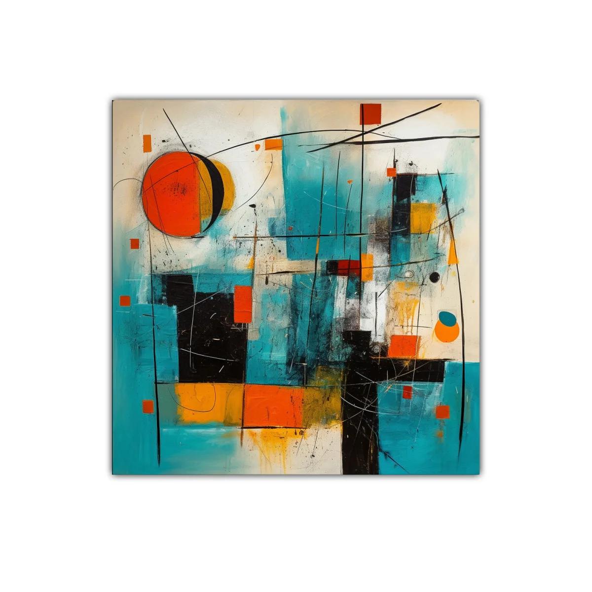 Cuadro abstracto con formas geométricas y colores vibrantes — imagen principal