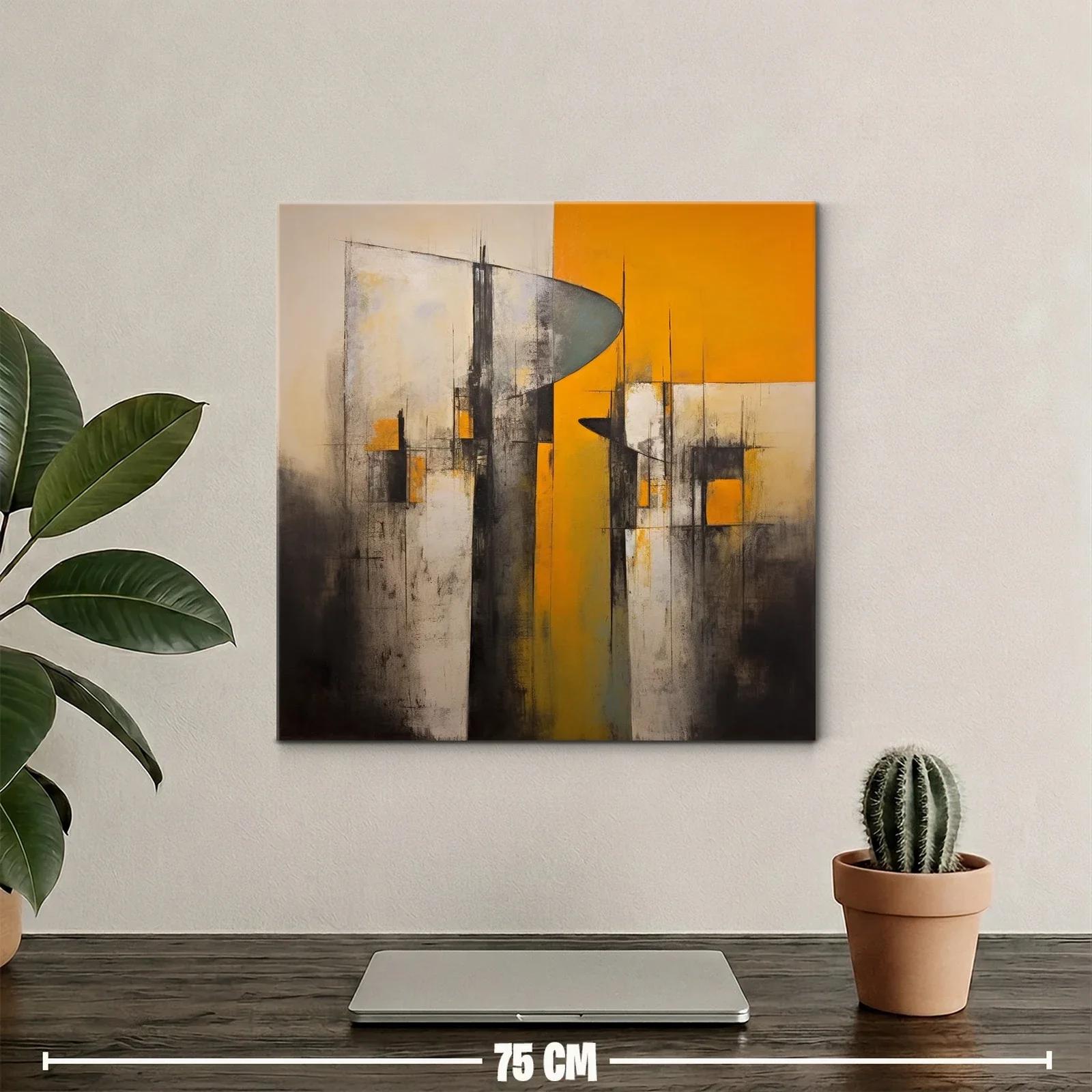 Composición abstracta con formas geométricas en tonos cálidos — miniatura 2