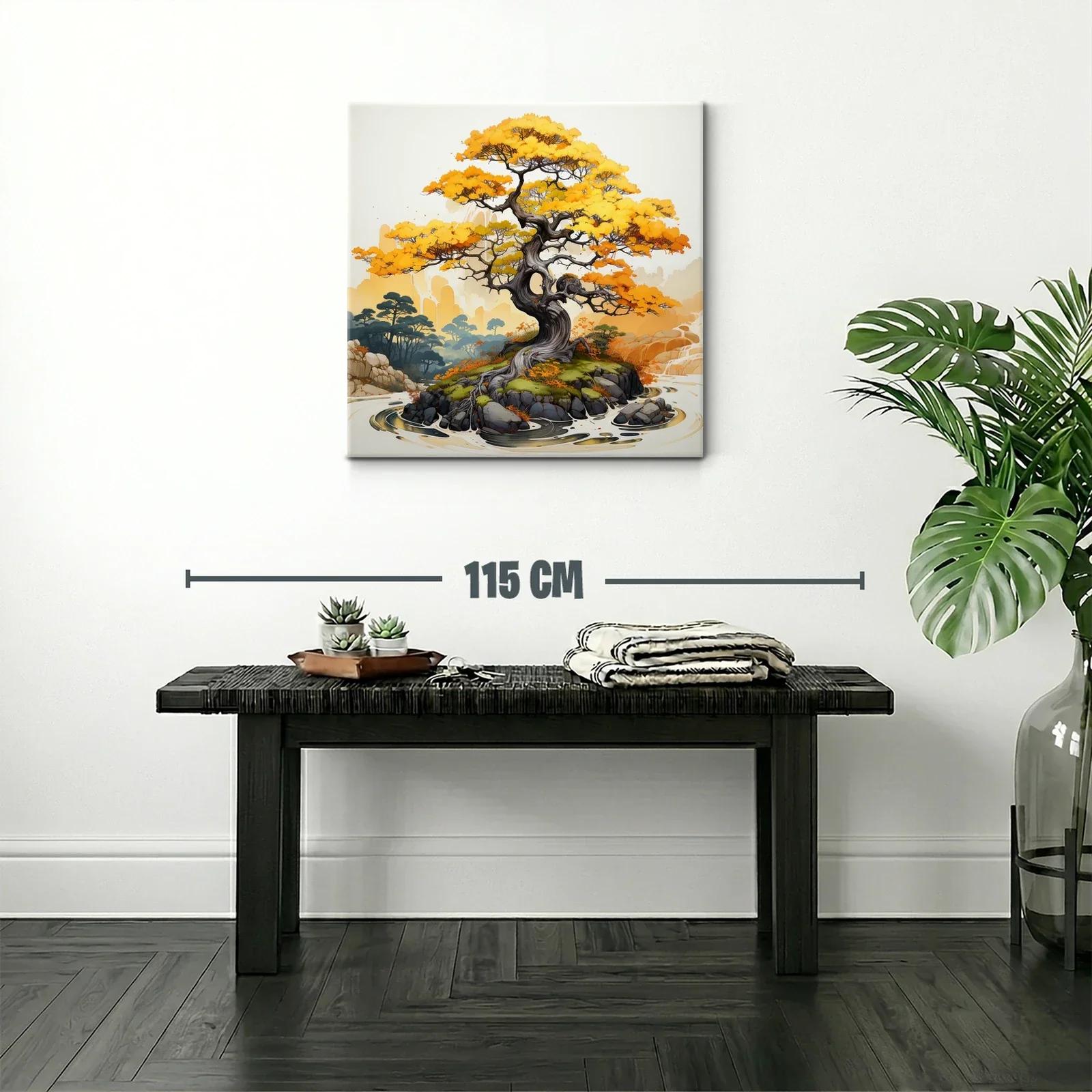 Árbol otoñal con vibrantes tonos amarillos y naranjas — miniatura 2