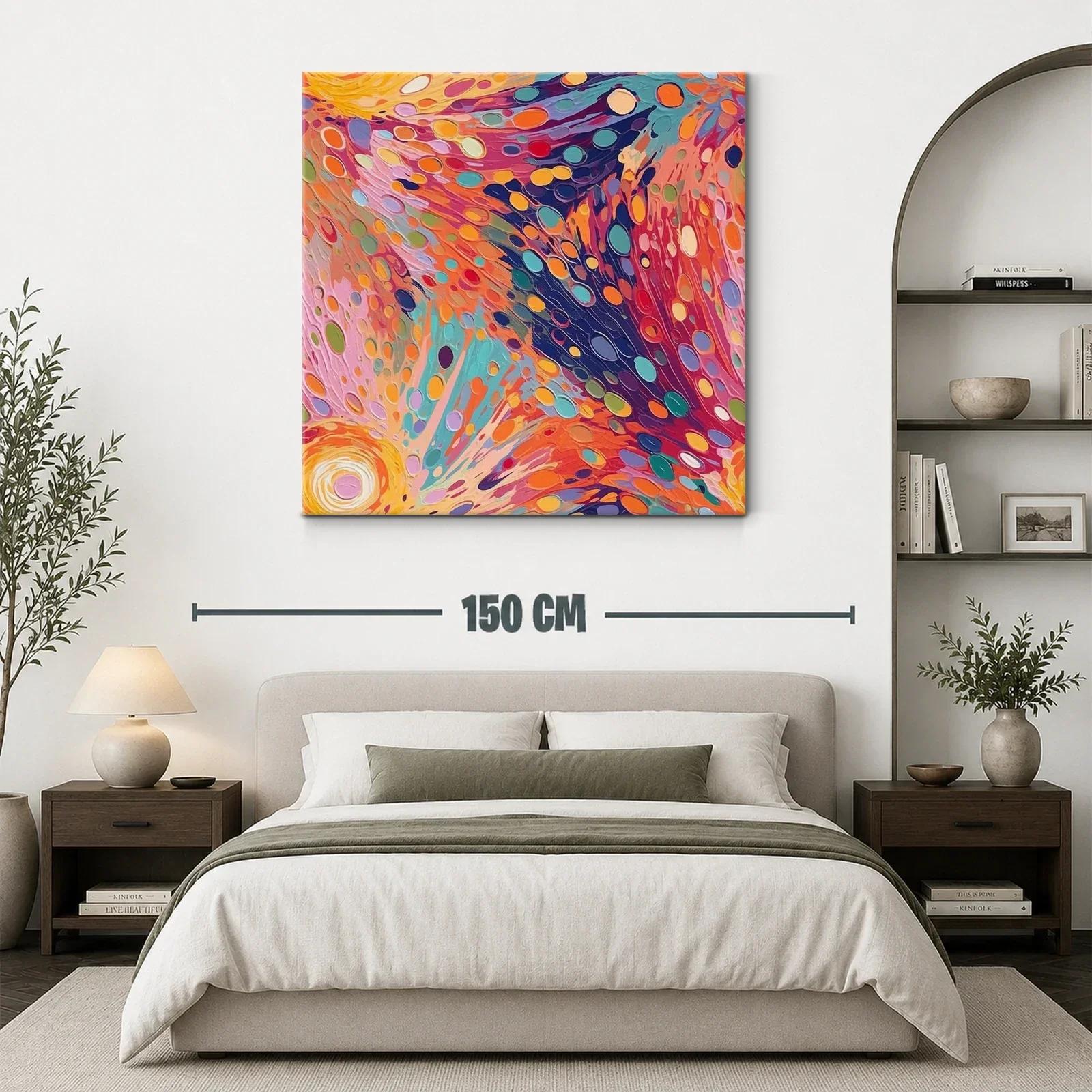 Cuadro vibrante con formas abstractas en tonos cálidos — miniatura 3