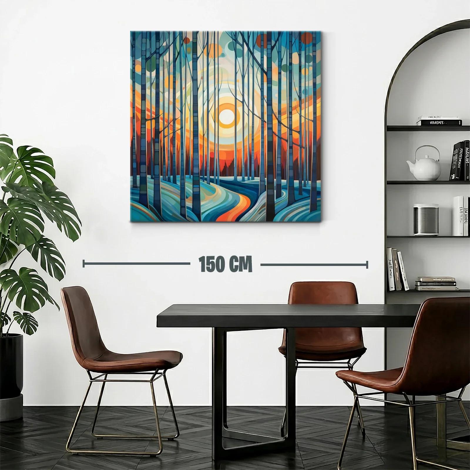 Paisaje forestal abstracto con luz cálida al amanecer — miniatura 2