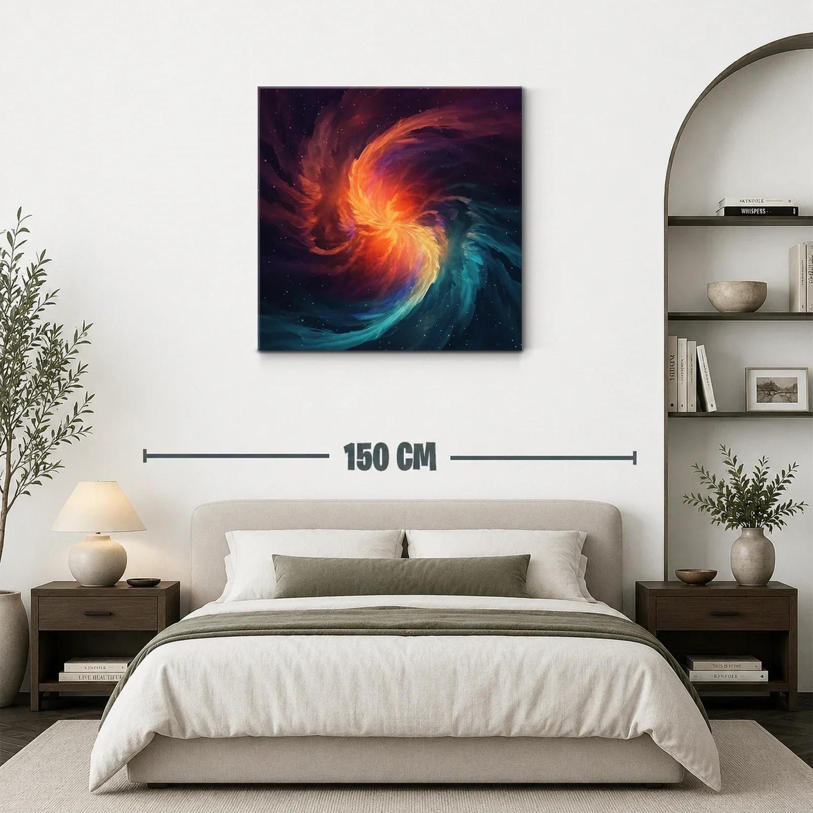 Cuadro abstracto con torbellino de fuego y agua en movimiento — miniatura 3