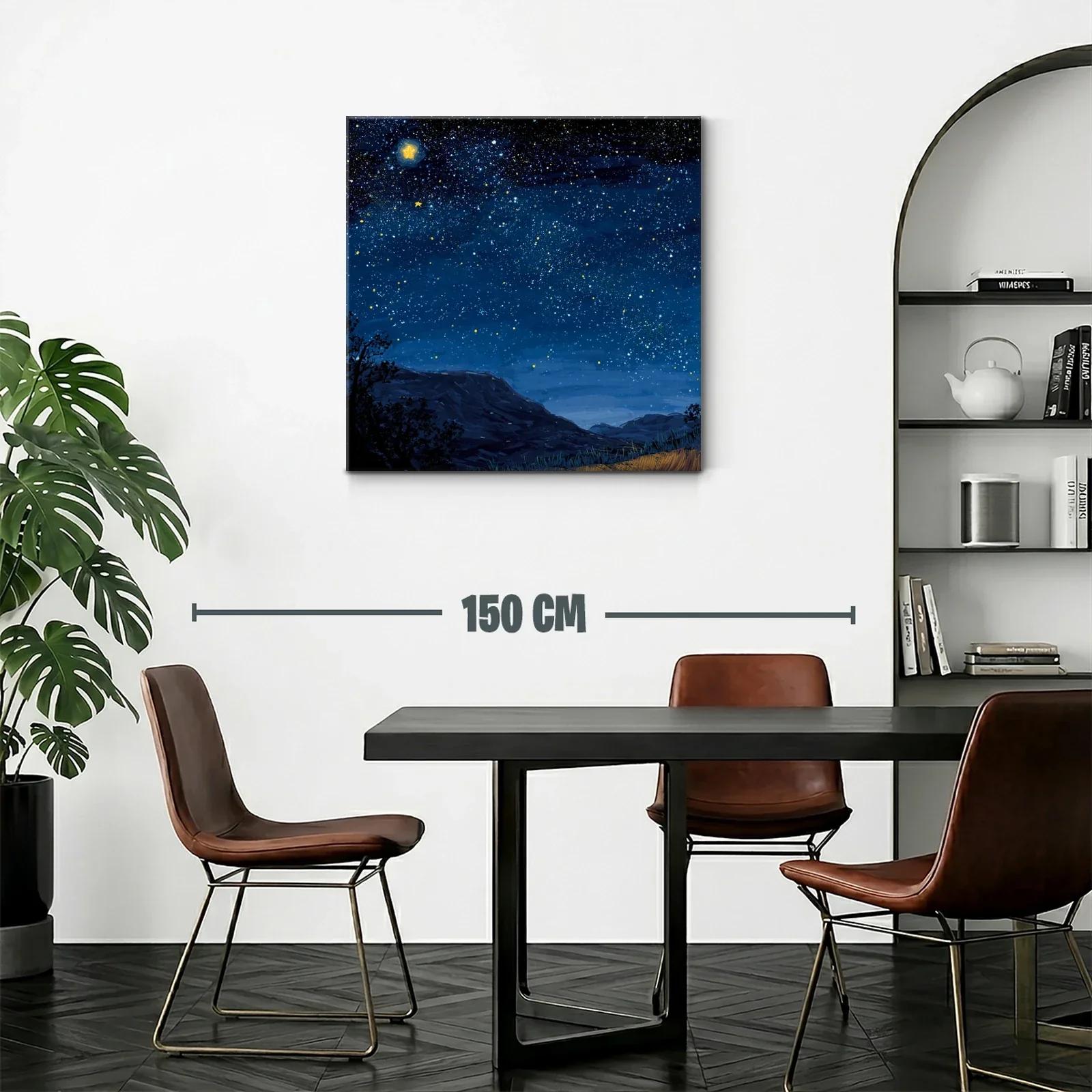 Cielo estrellado con montañas en calma nocturna — miniatura 2