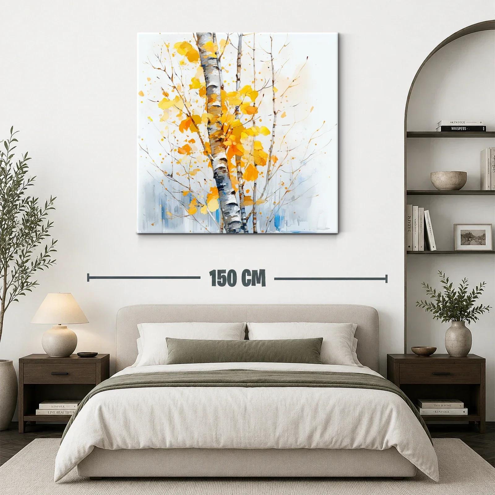 Bosque de abedules con hojas doradas en otoño — miniatura 3