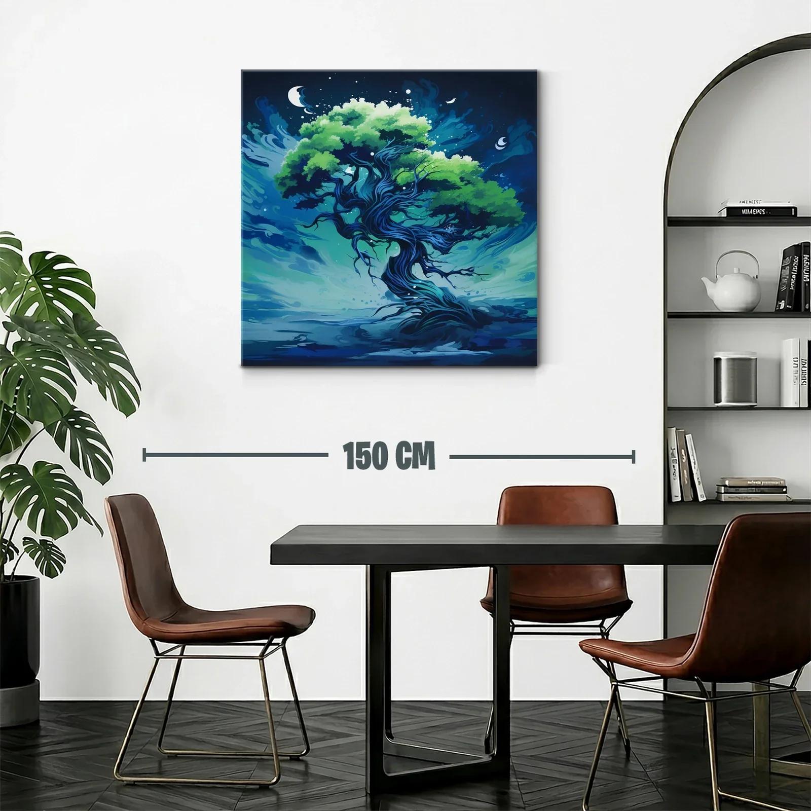 Árbol fantástico con tonos azulados y verdes vibrantes — miniatura 2