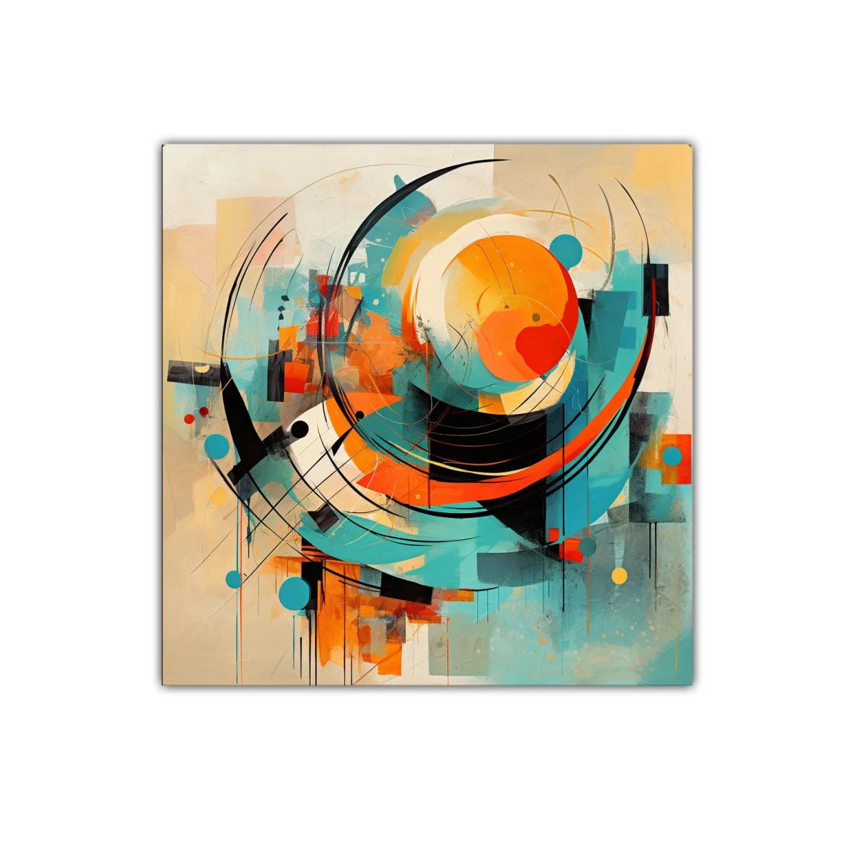 Cuadro decorativo con composición abstracta en tonos vibrantes — miniatura 1