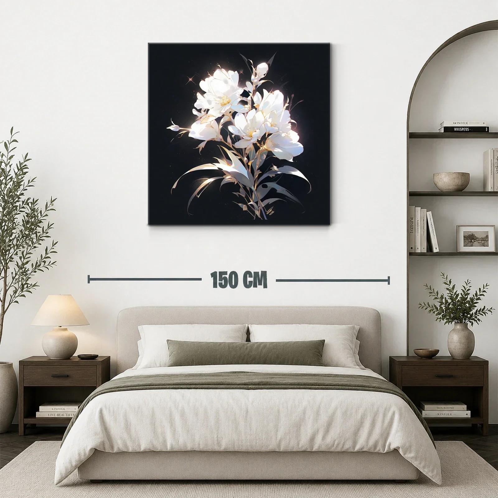 Elegancia de flores blancas sobre fondo oscuro — miniatura 3