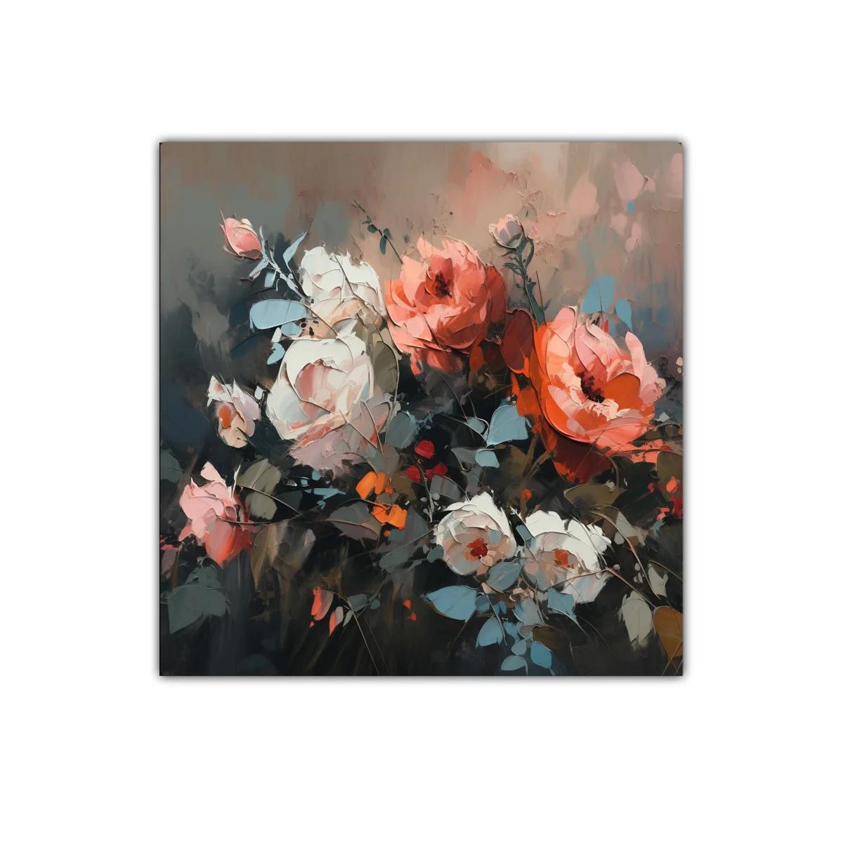 Cuadro floral con tonos cálidos y contraste elegante — imagen principal