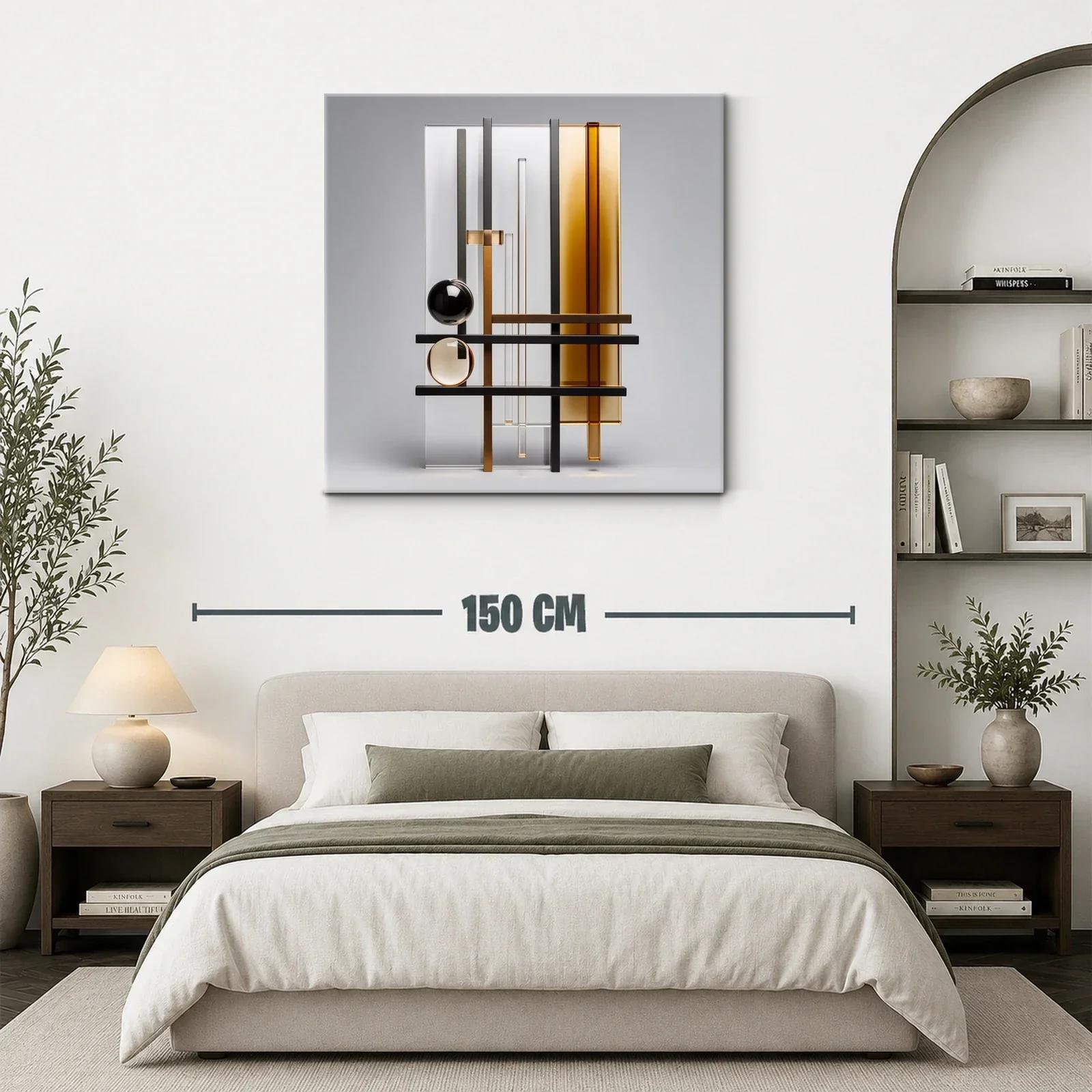 Composición geométrica moderna con tonos ámbar y negro — miniatura 3