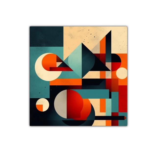 Composición geométrica contemporánea con colores vibrantes